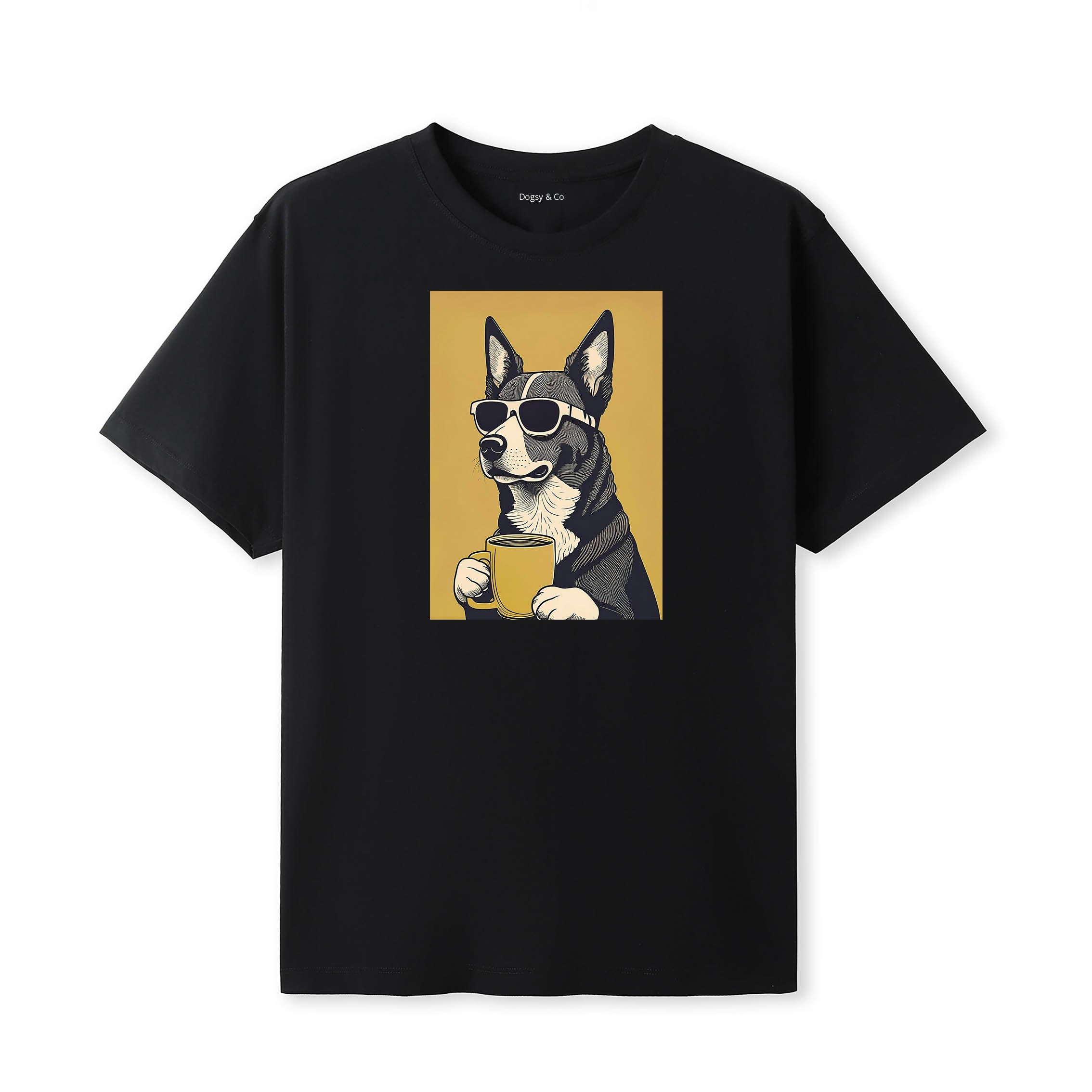 Kelpie x Border Collie Coffee Dog T-Shirt Black