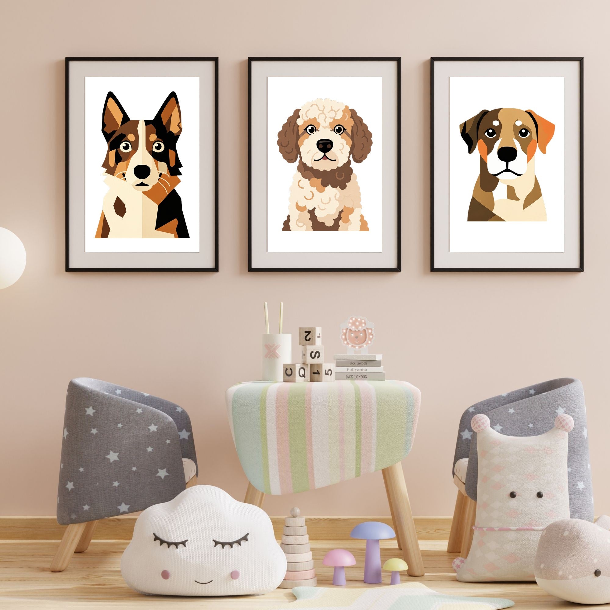 Bold Block Art Print - Framed Nursery Mockup