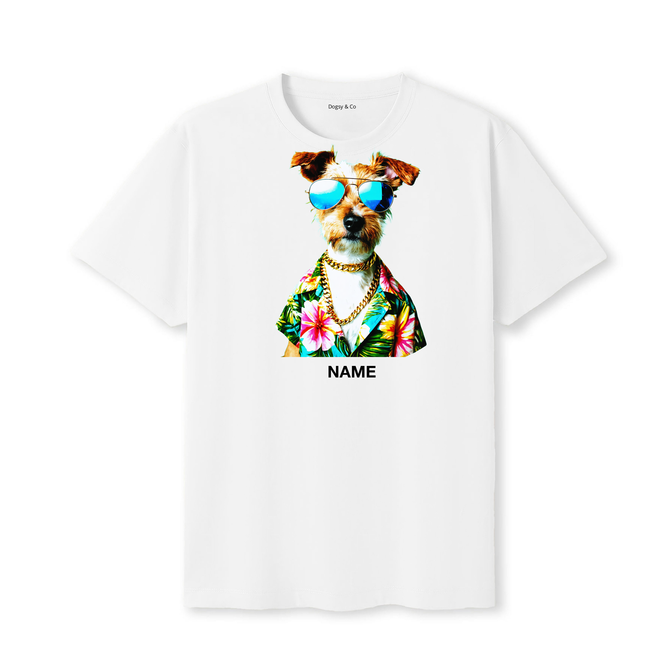 Koolie Hawaii Dog Custom T-Shirt - White