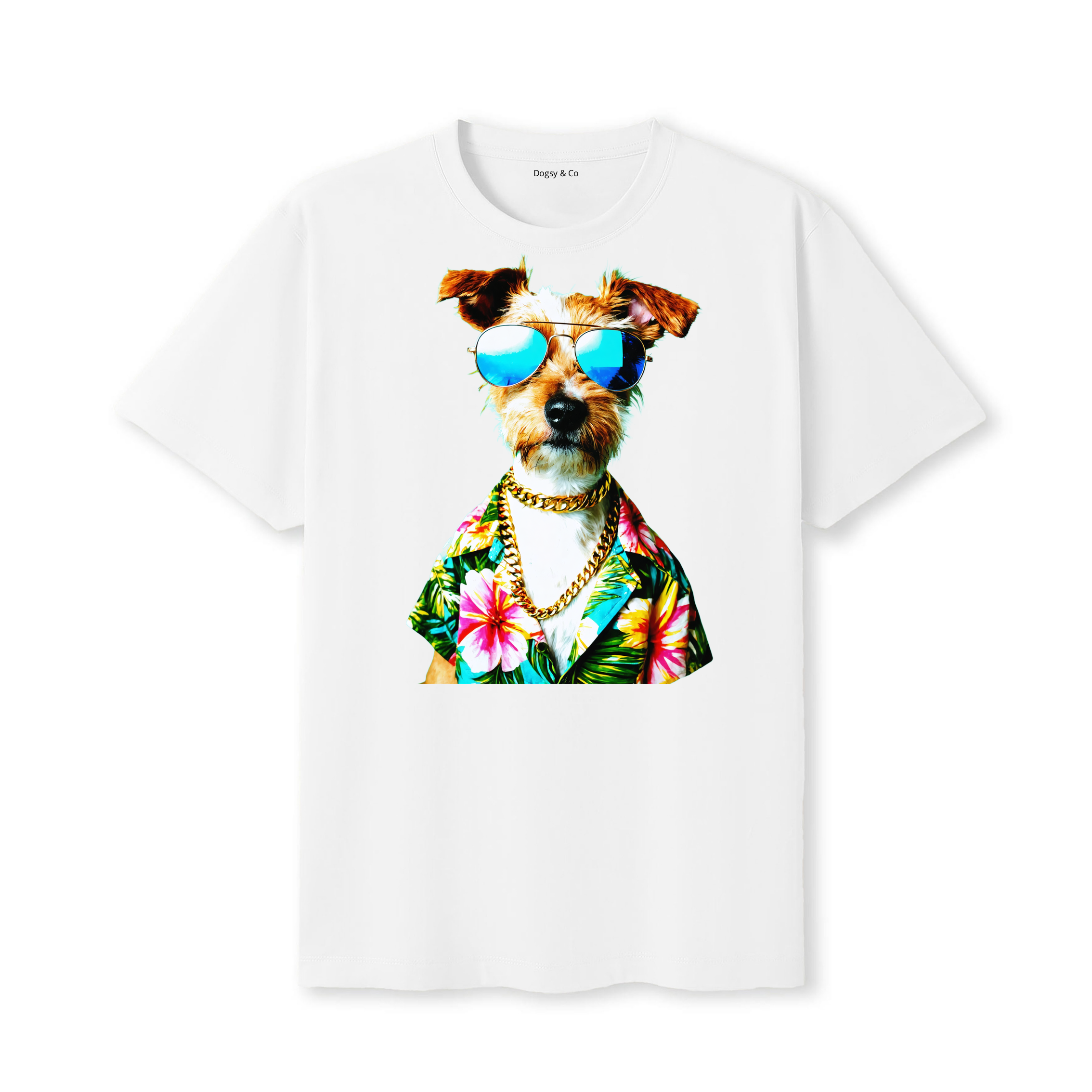 Koolie Hawaii Dog T-Shirt - White