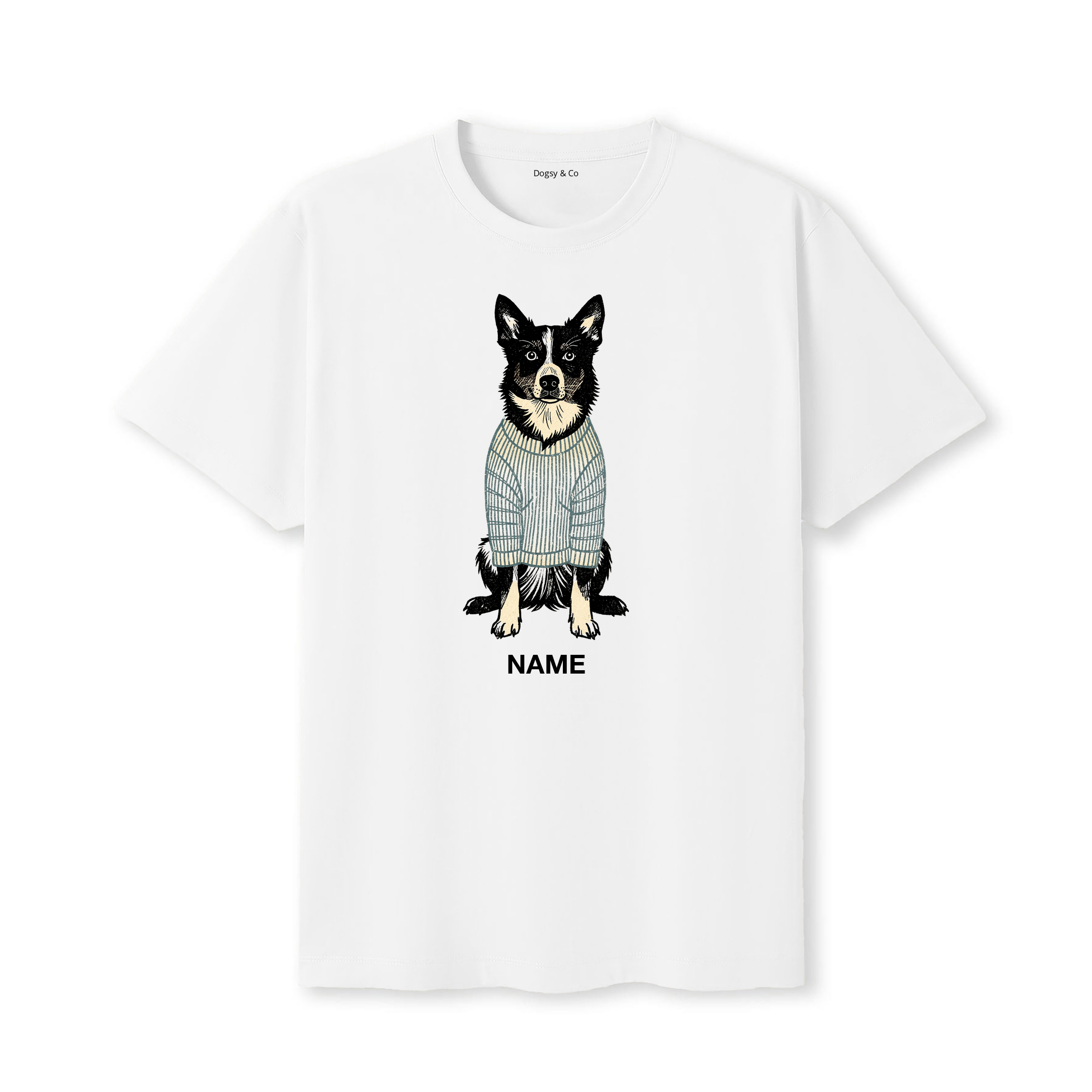 Koolie Jumper Dog Custom T-Shirt - White