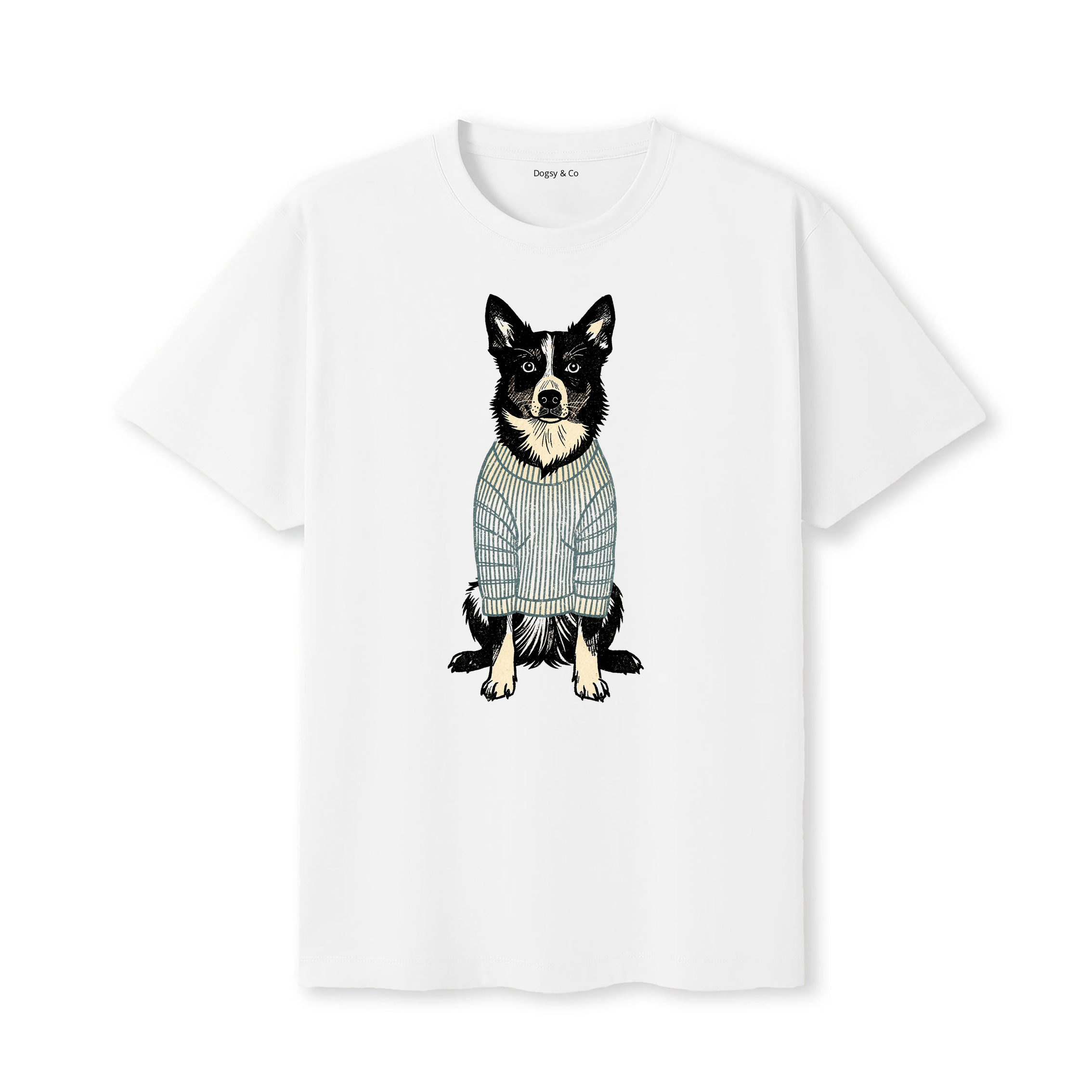 Koolie Jumper Dog T-Shirt - White