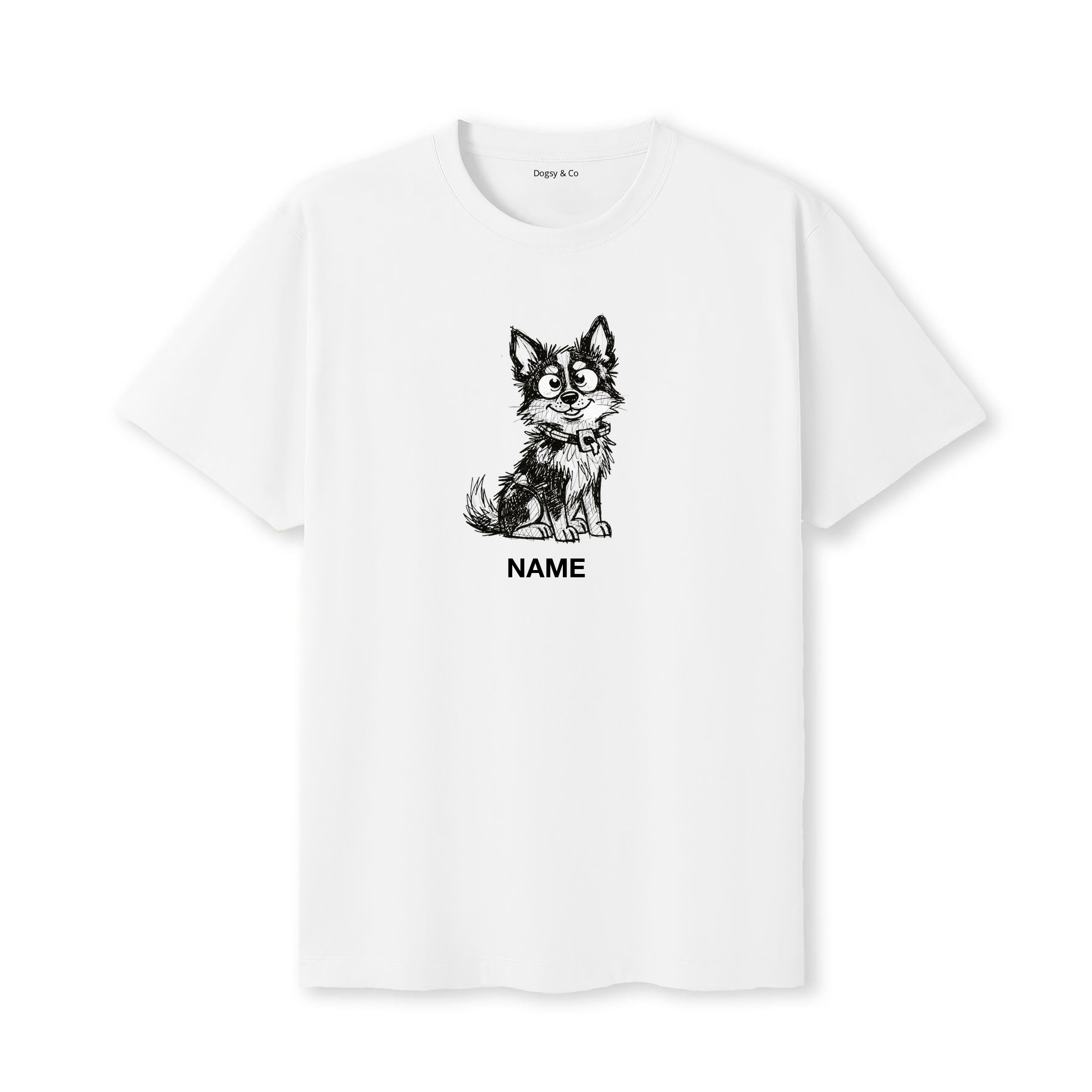 Koolie Scraggy Dog Custom T-Shirt - White