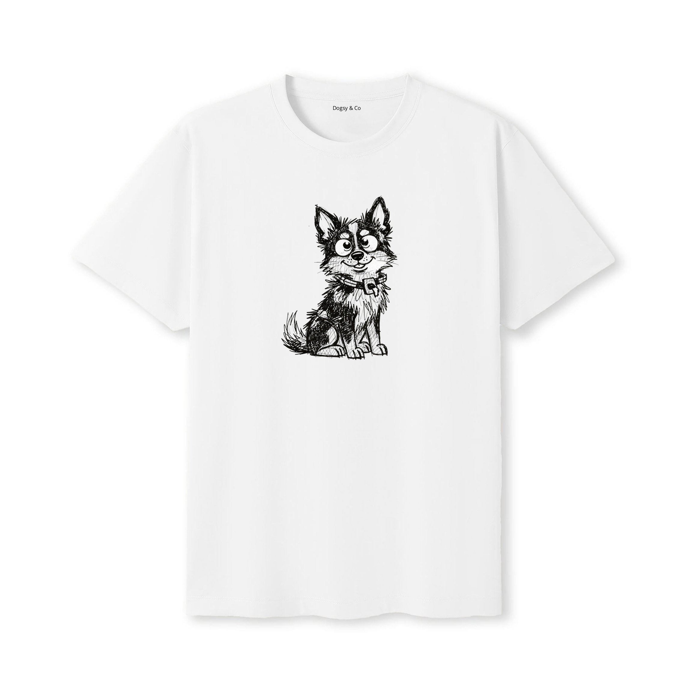 Koolie Scraggy Dog T-Shirt - White