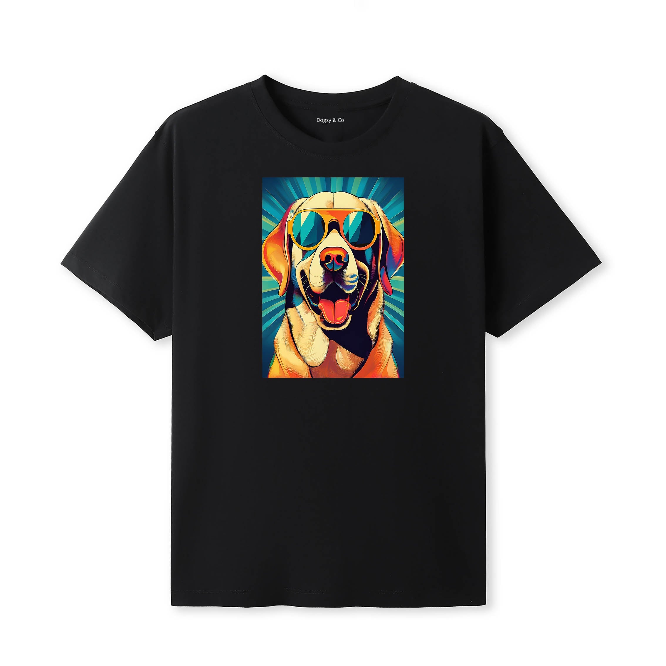 Labrador Sunnies Dog T-Shirt V1 Black