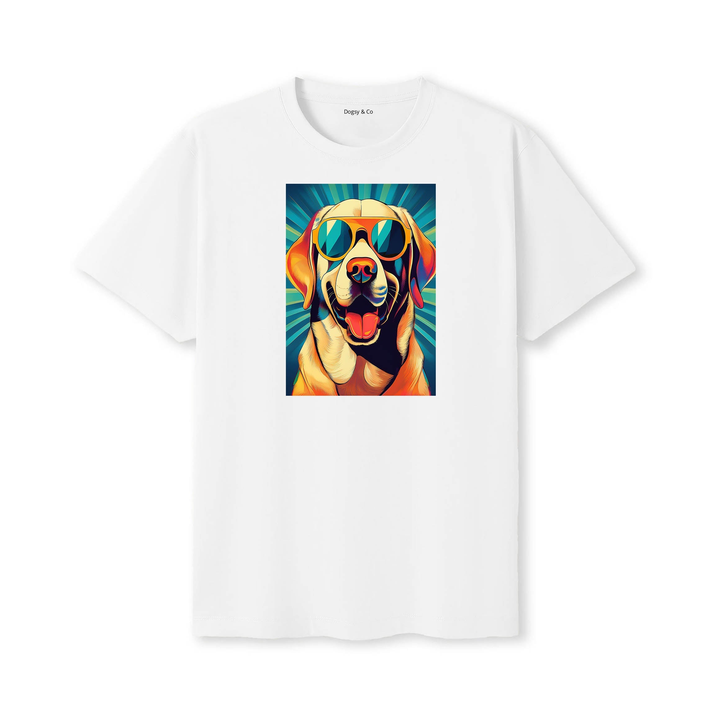 Labrador Sunnies Dog T-Shirt V1 White