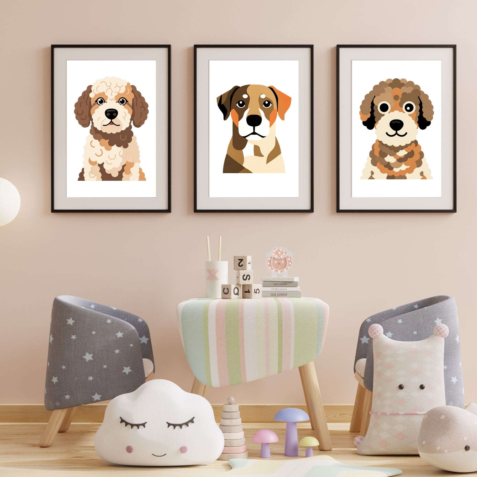 Bold Block Art Print - Framed Nursery Mockup