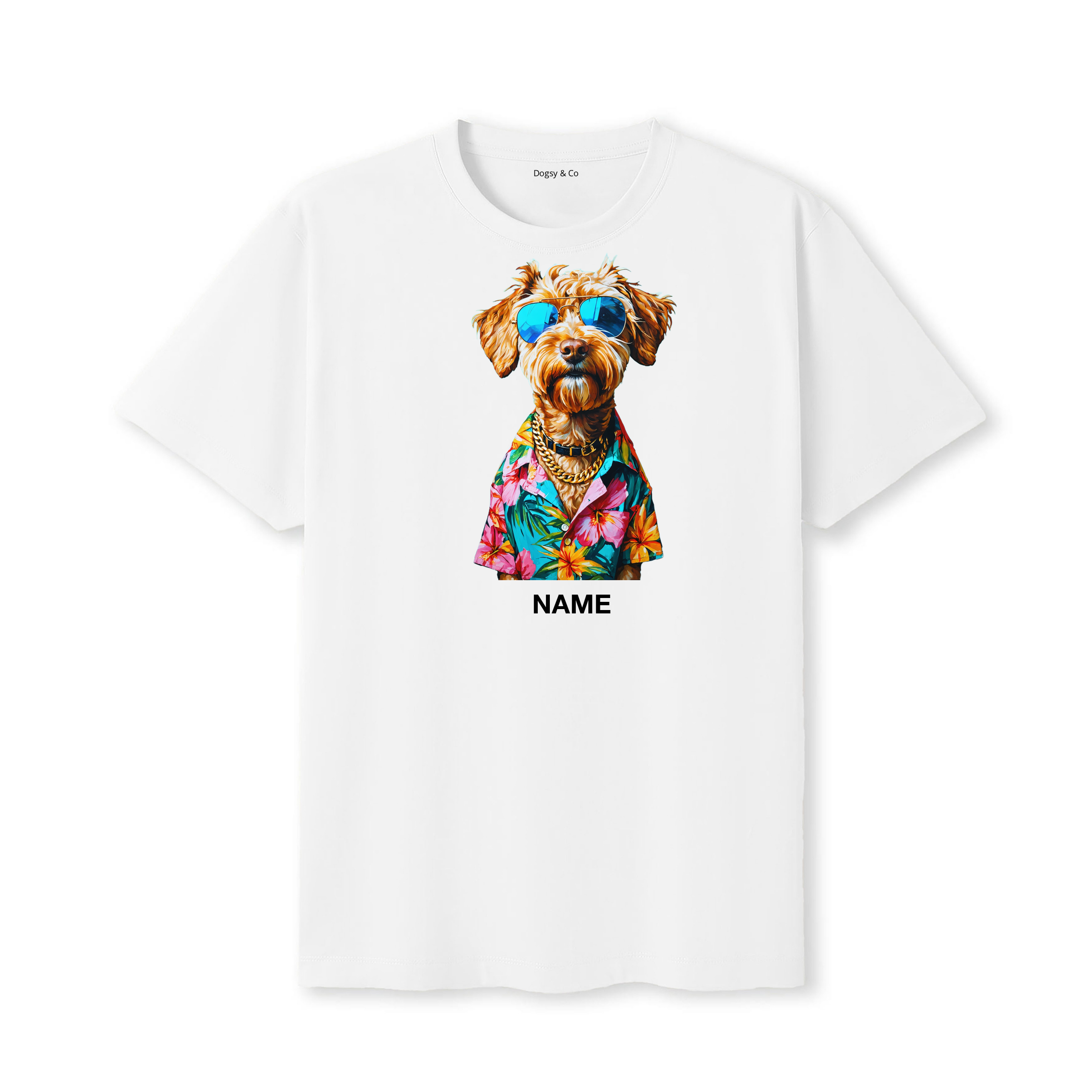 Labradoodle Hawaii Dog Custom T-Shirt - White