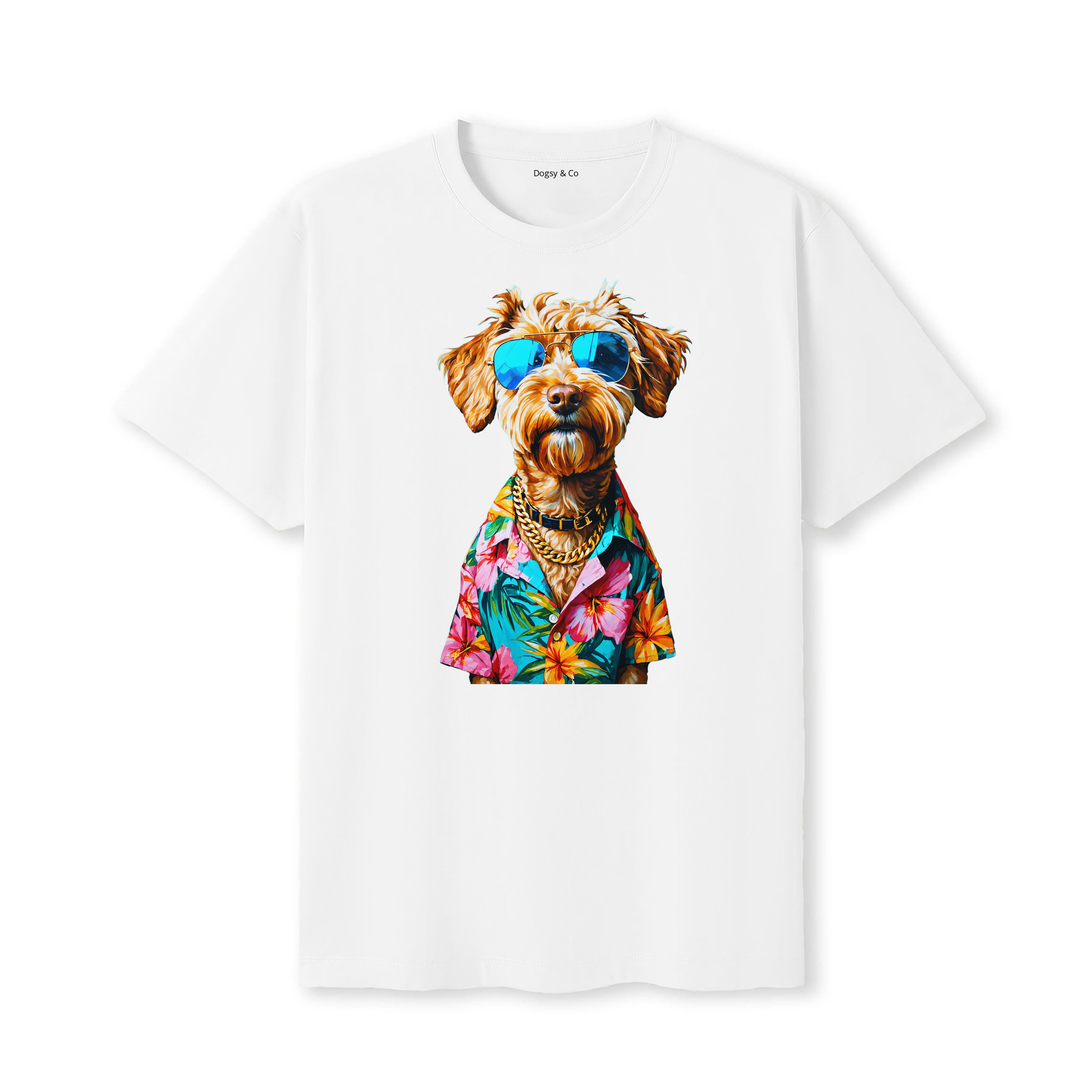 Labradoodle Hawaii Dog T-Shirt - White