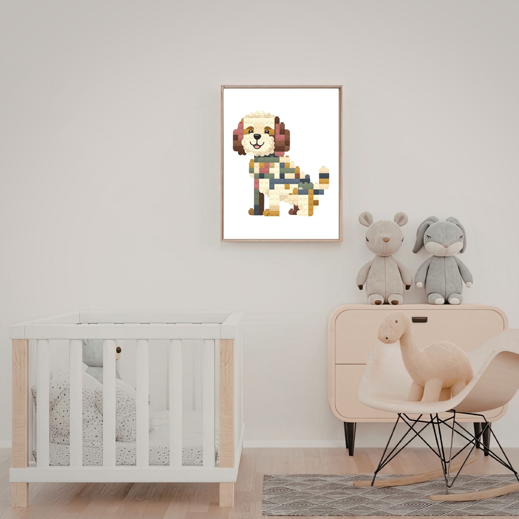 Labradoodle Lego Dog - White