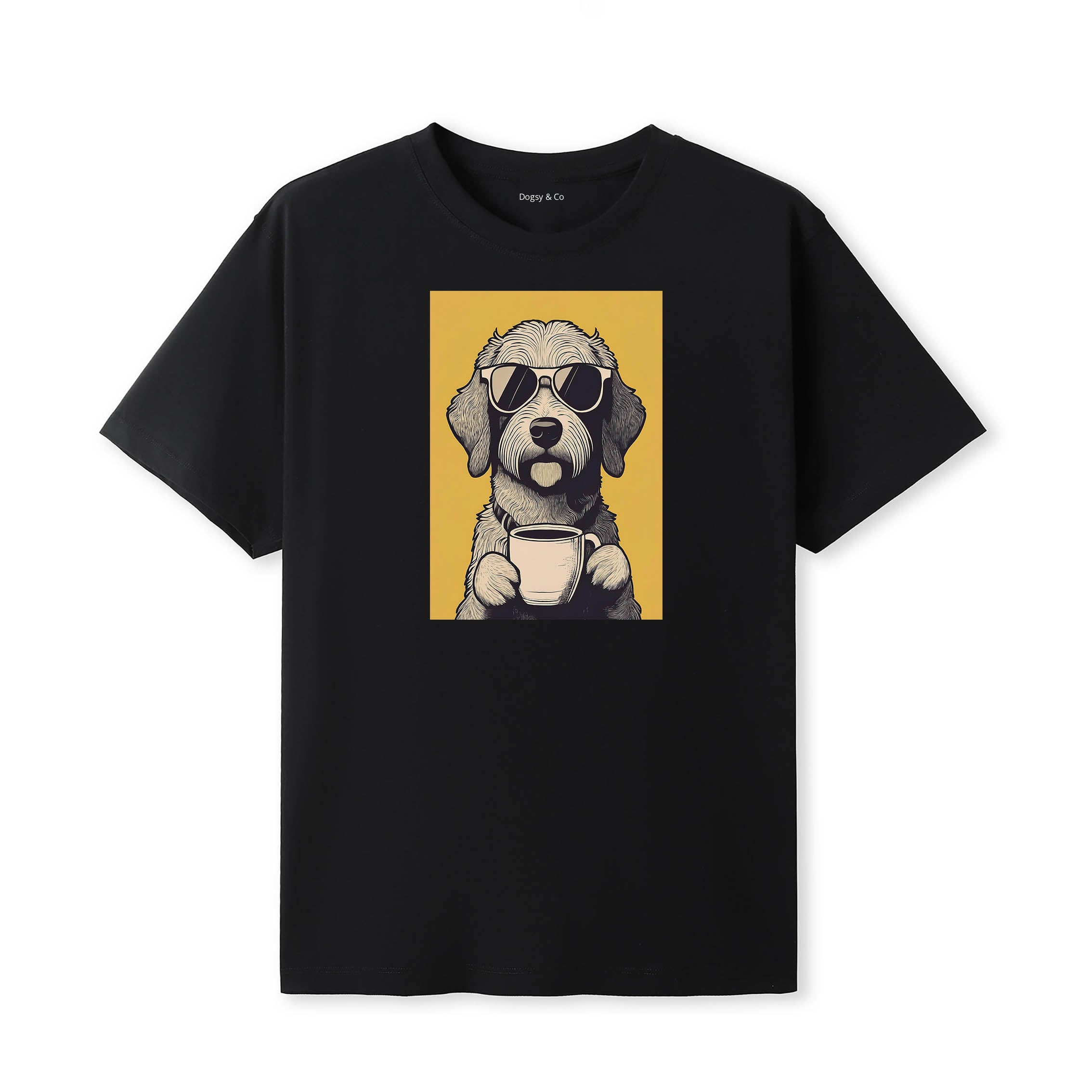 Labradoodle Coffee Dog T-Shirt V3 Black