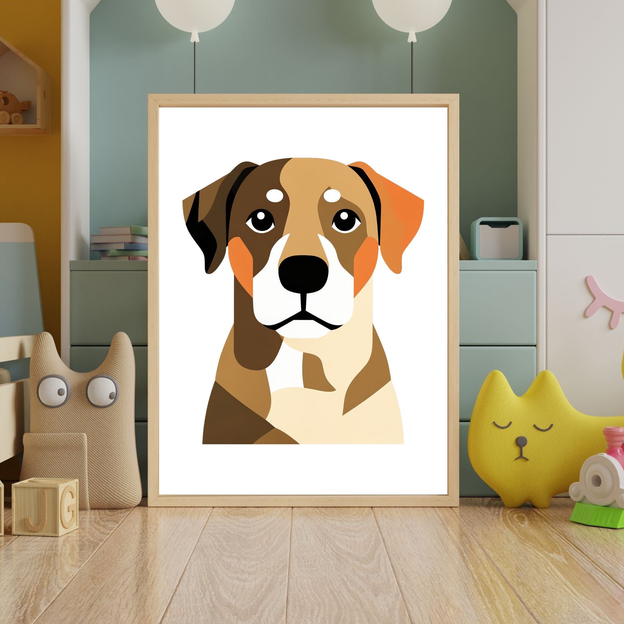 Bold Block Art Print - Framed Nursery Mockup