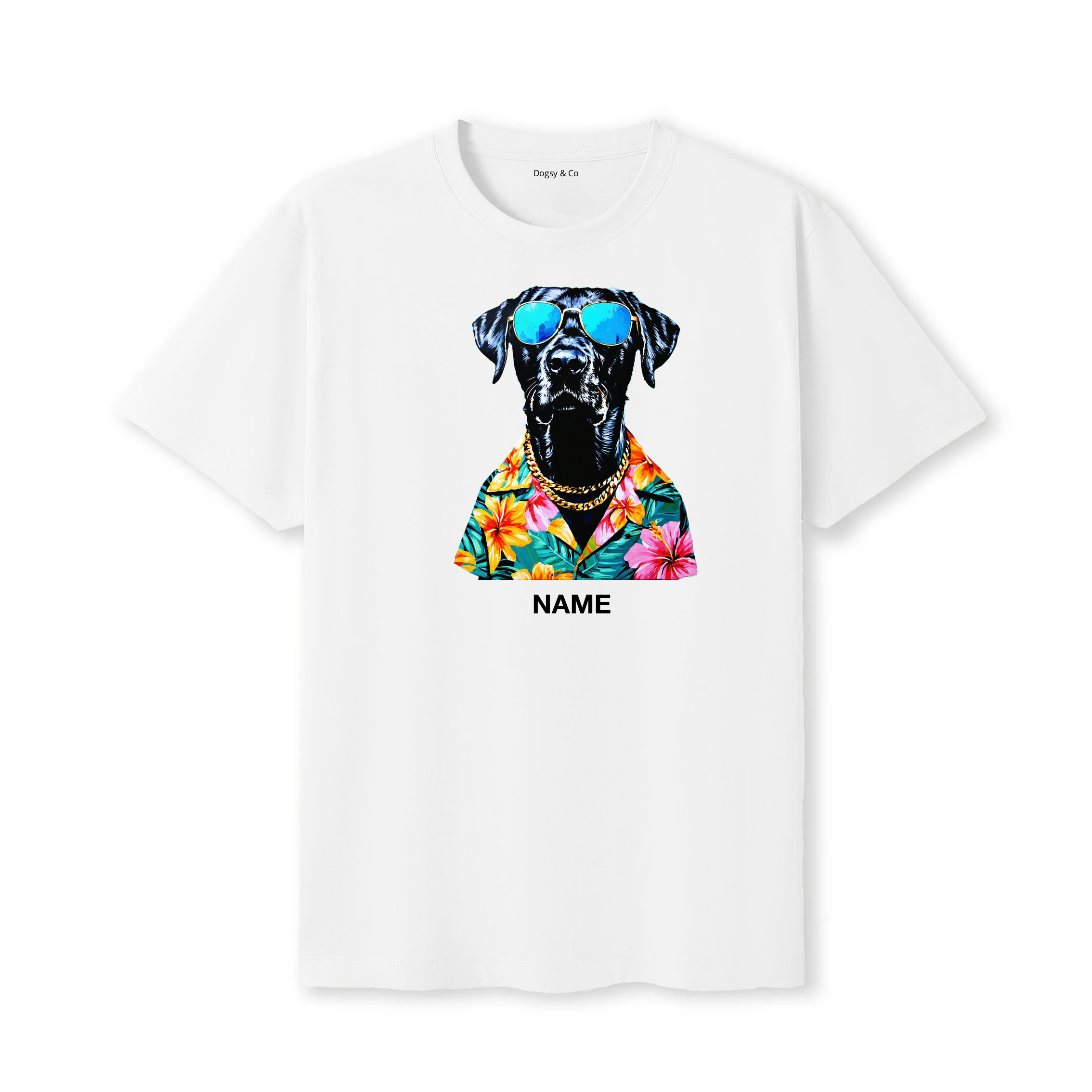 Labrador Retriever Hawaii Dog Custom T-Shirt - White