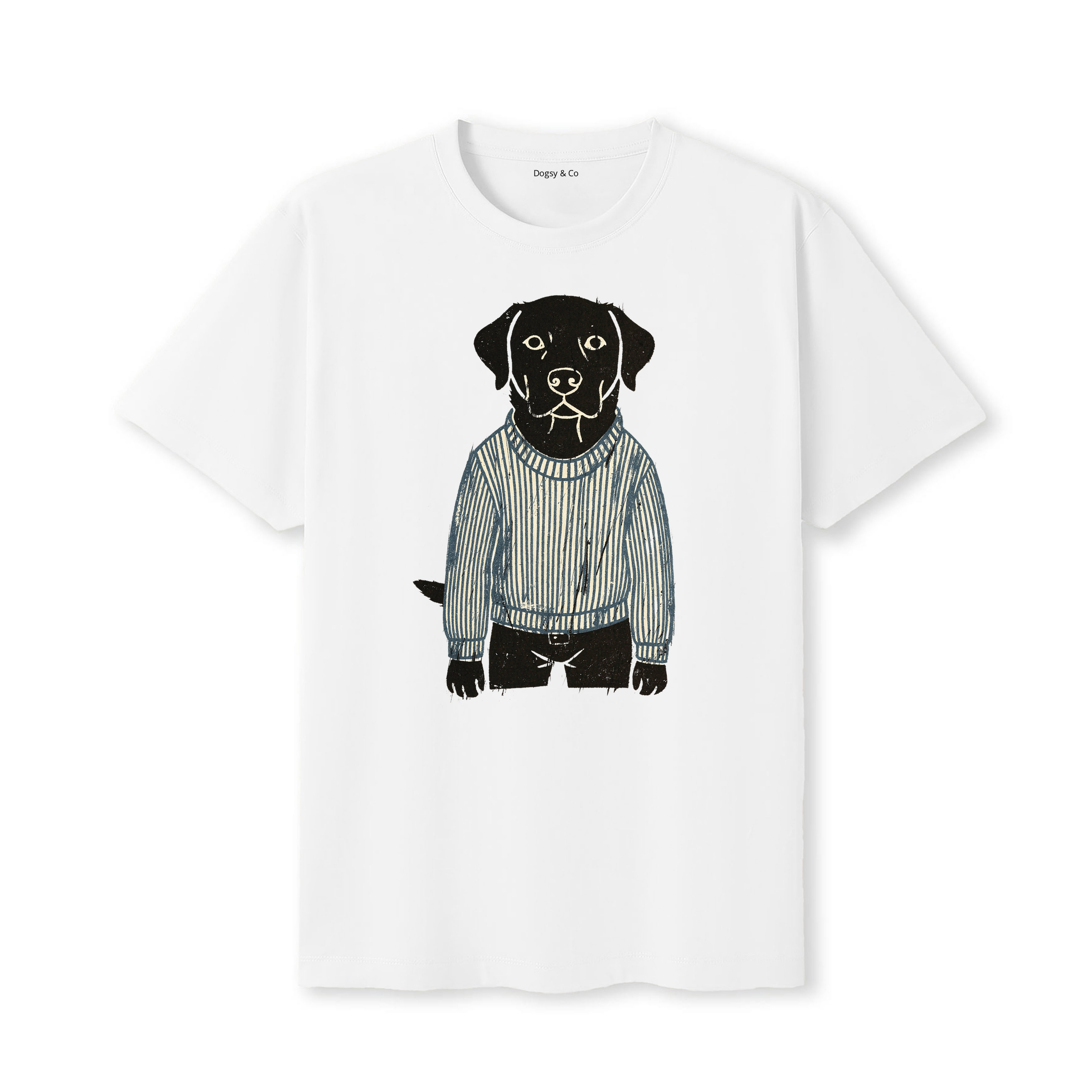Labrador Retriever Jumper Dog T-Shirt - White