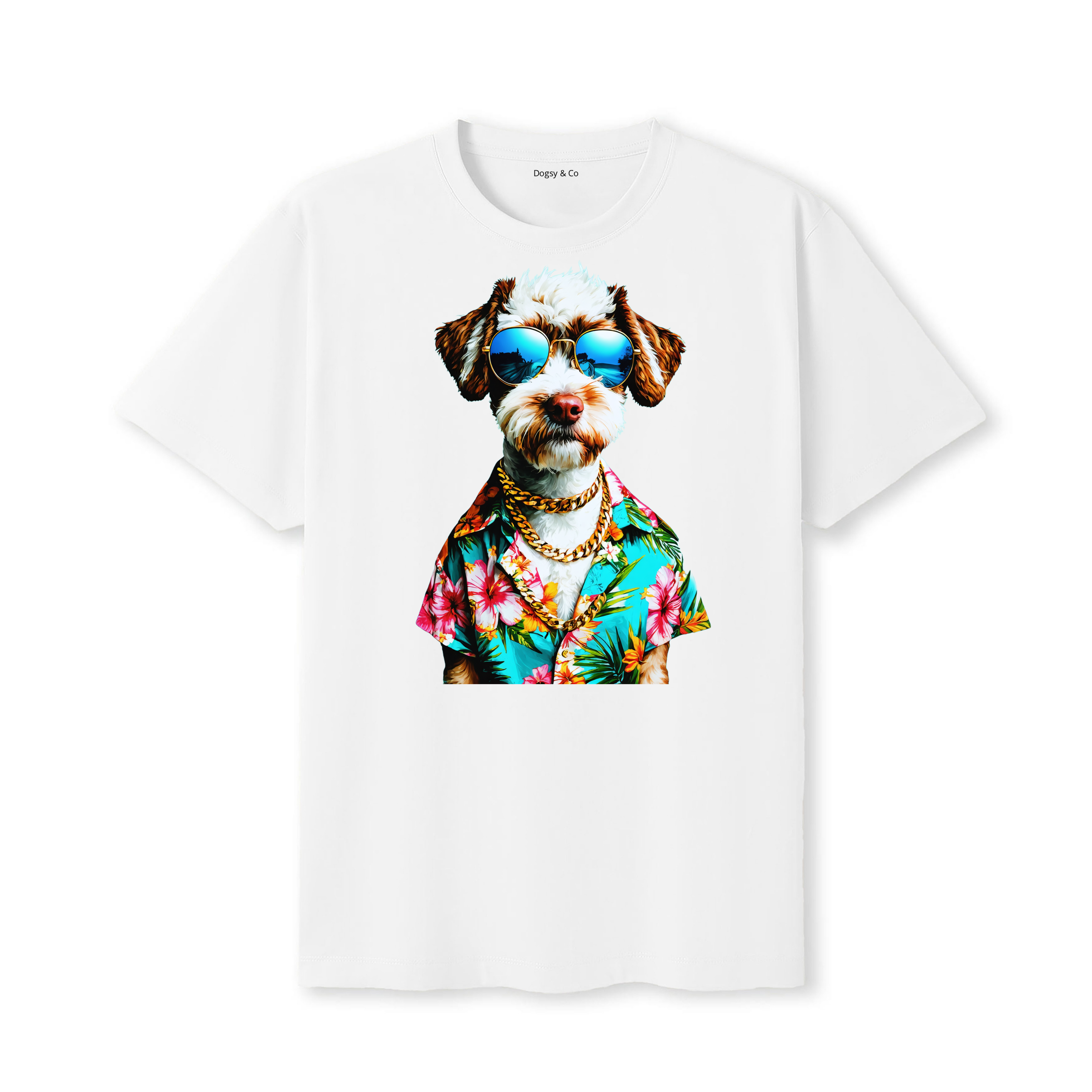 Lagotto Romagnolo Hawaii Dog T-Shirt - White