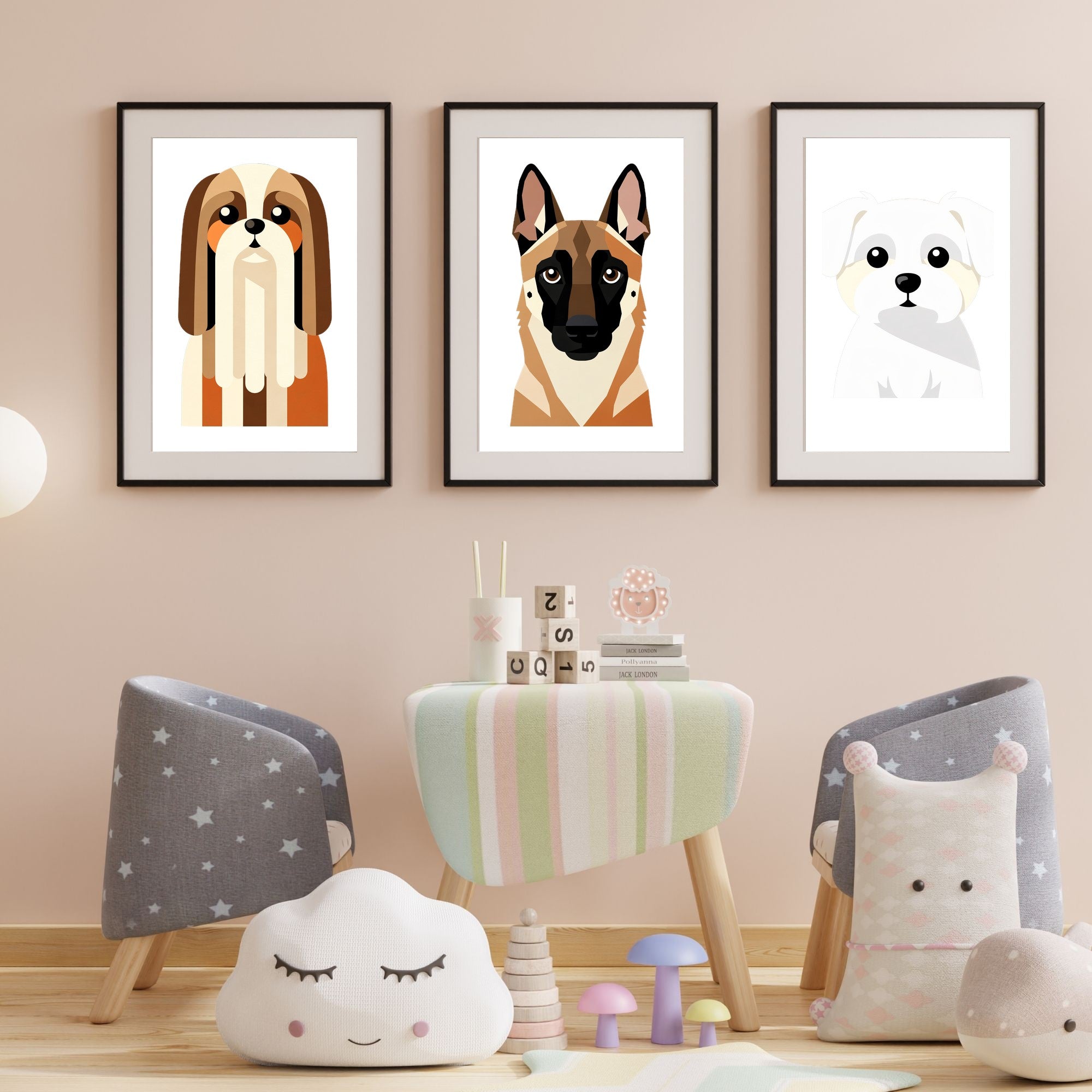 Bold Block Art Print - Framed Nursery Mockup