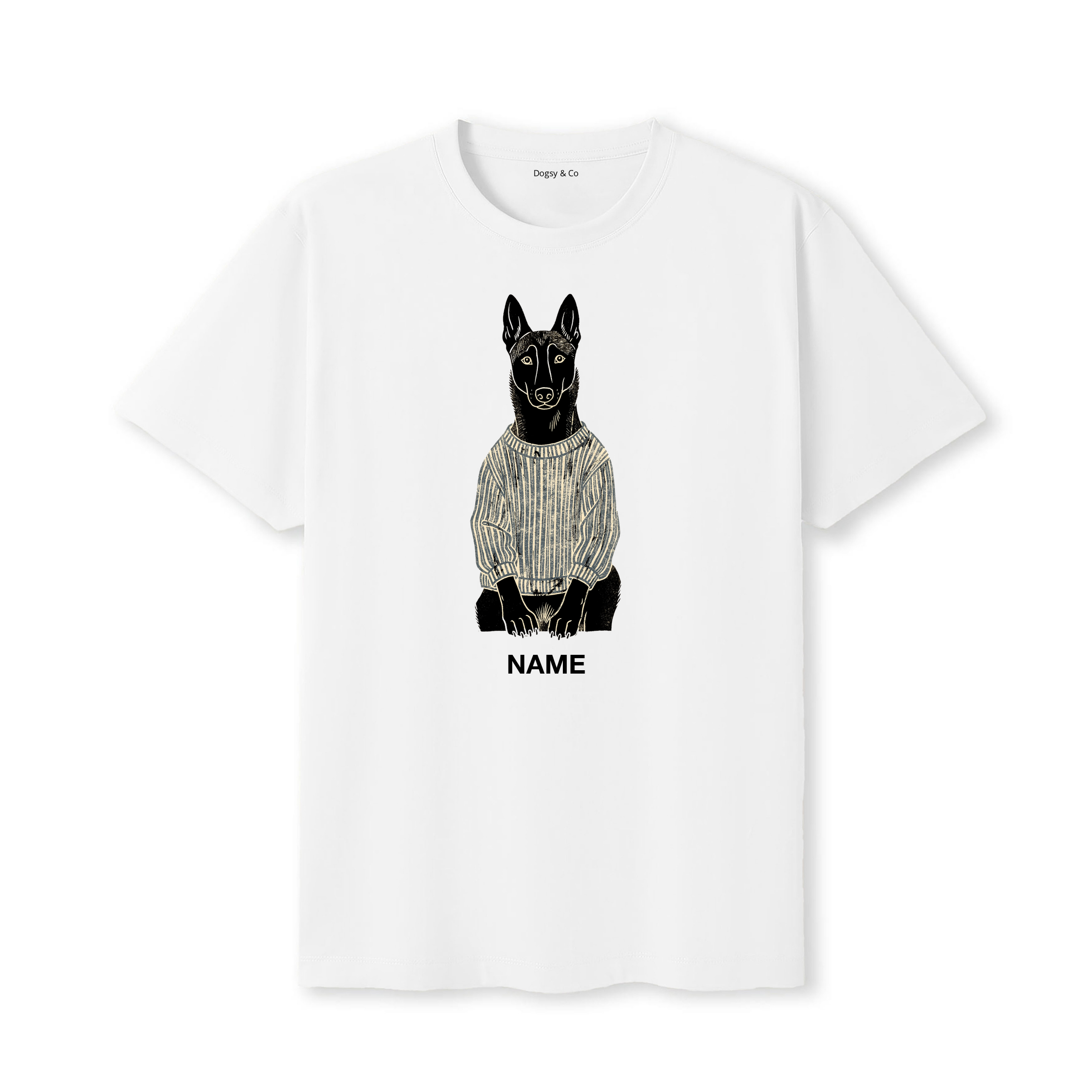 Malinois Jumper Dog Custom T-Shirt - White