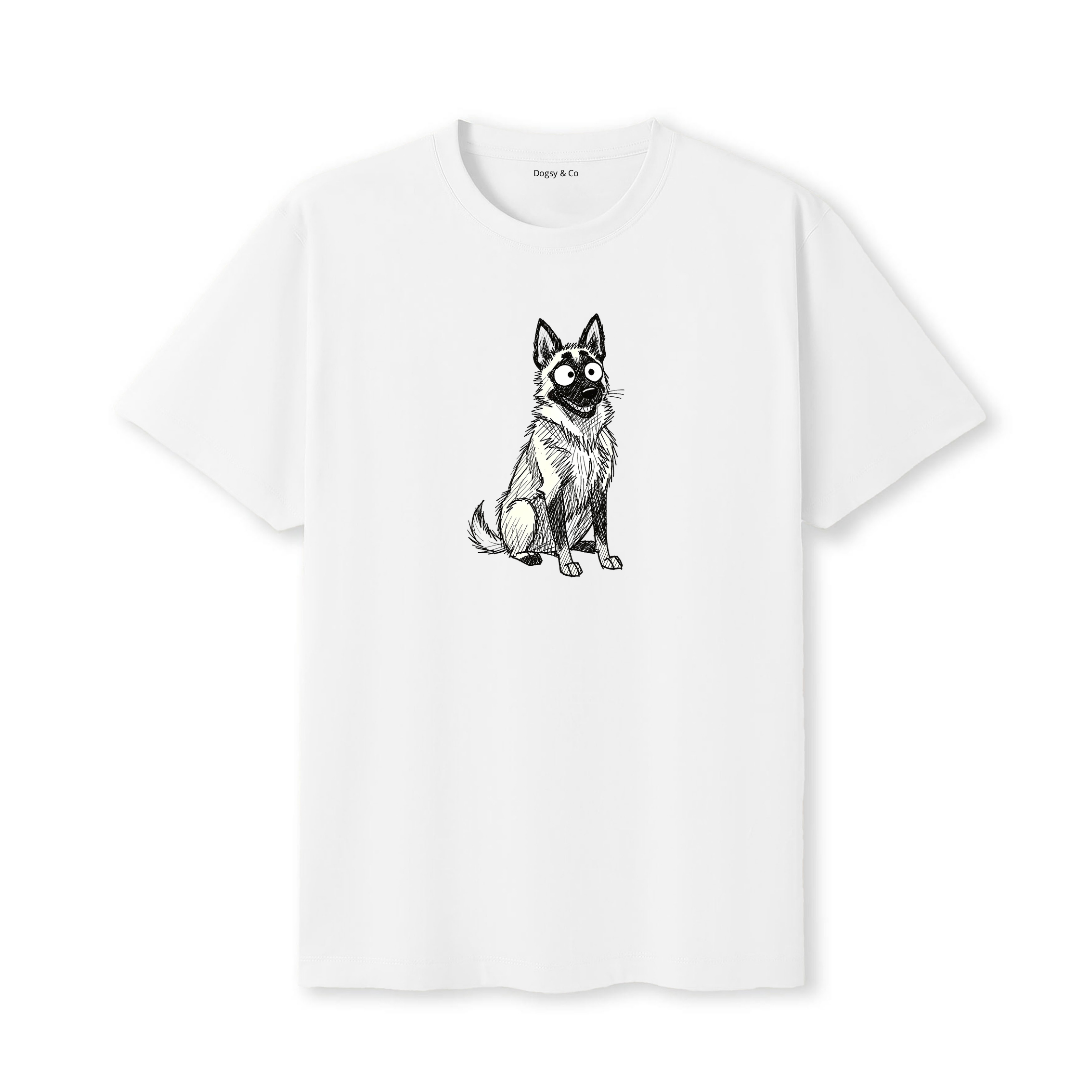 Malinois Scraggy Dog T-Shirt - White