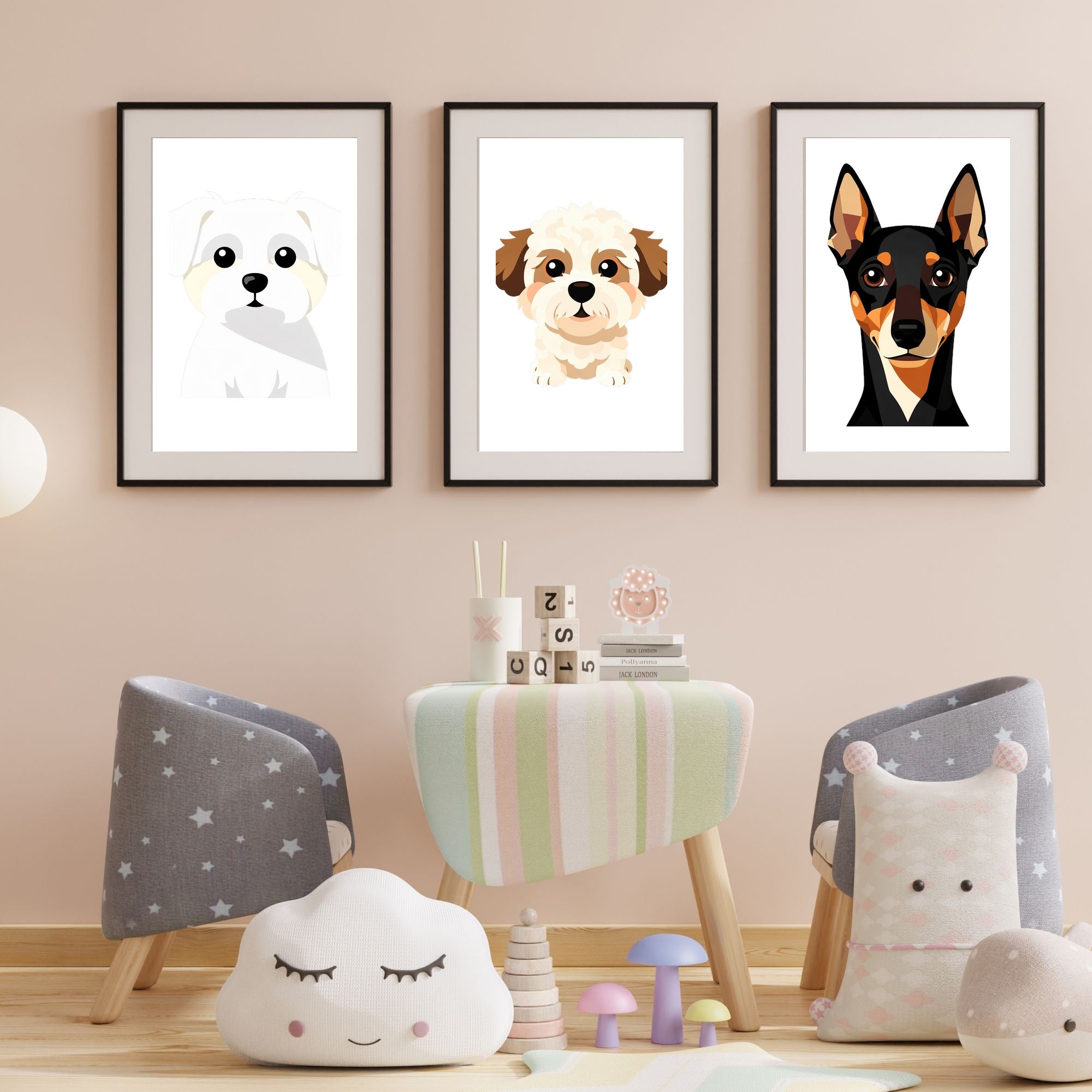 Bold Block Art Print - Framed Nursery Mockup