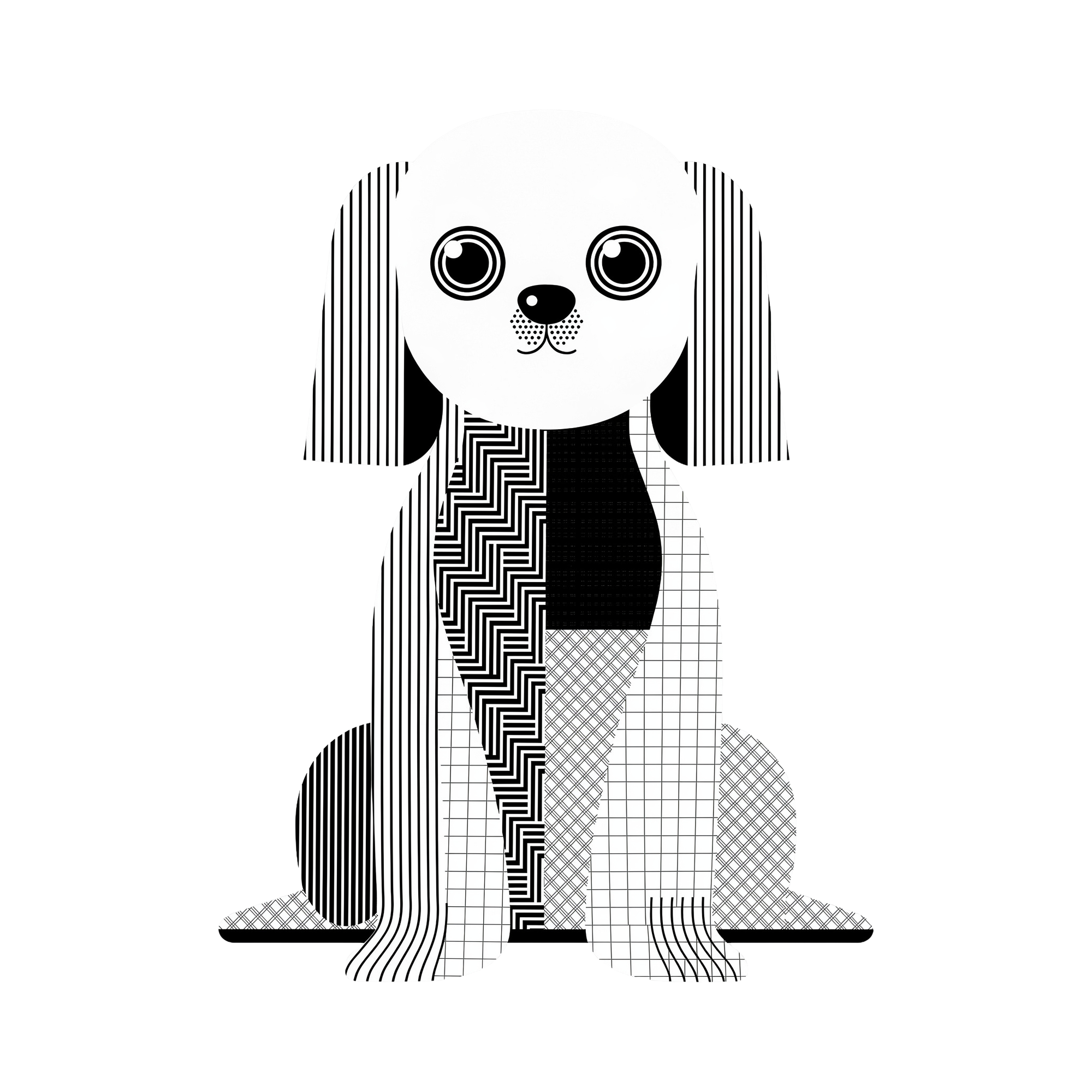 Maltese Geometric Line Art - White