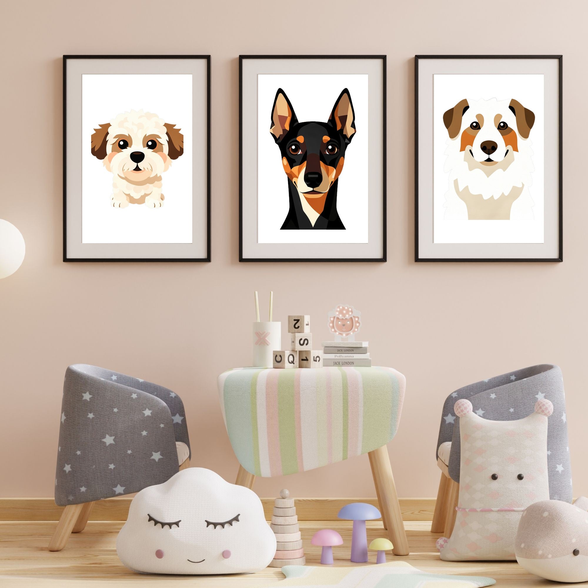 Bold Block Art Print - Framed Nursery Mockup