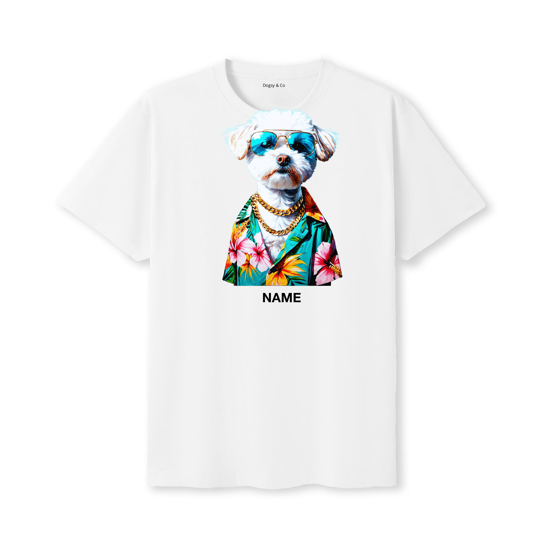 Maltipoo Hawaii Dog Custom T-Shirt - White