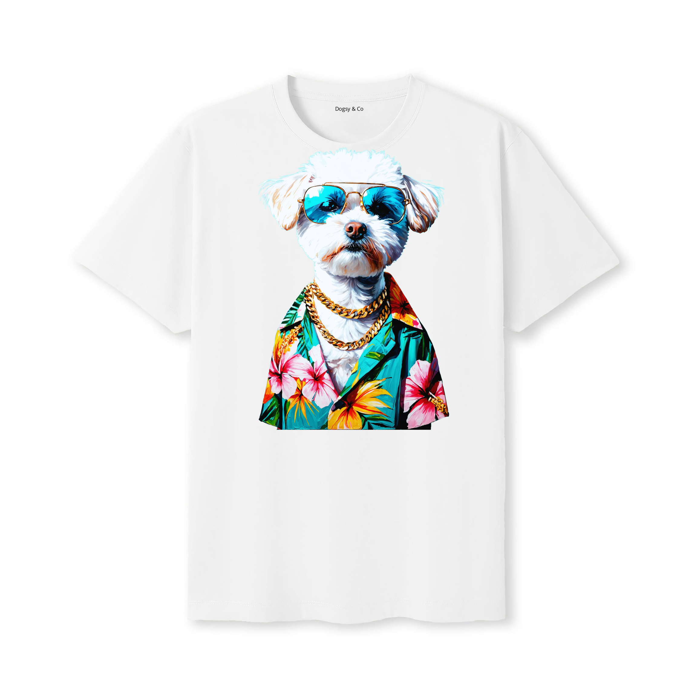 Maltipoo Hawaii Dog T-Shirt - White