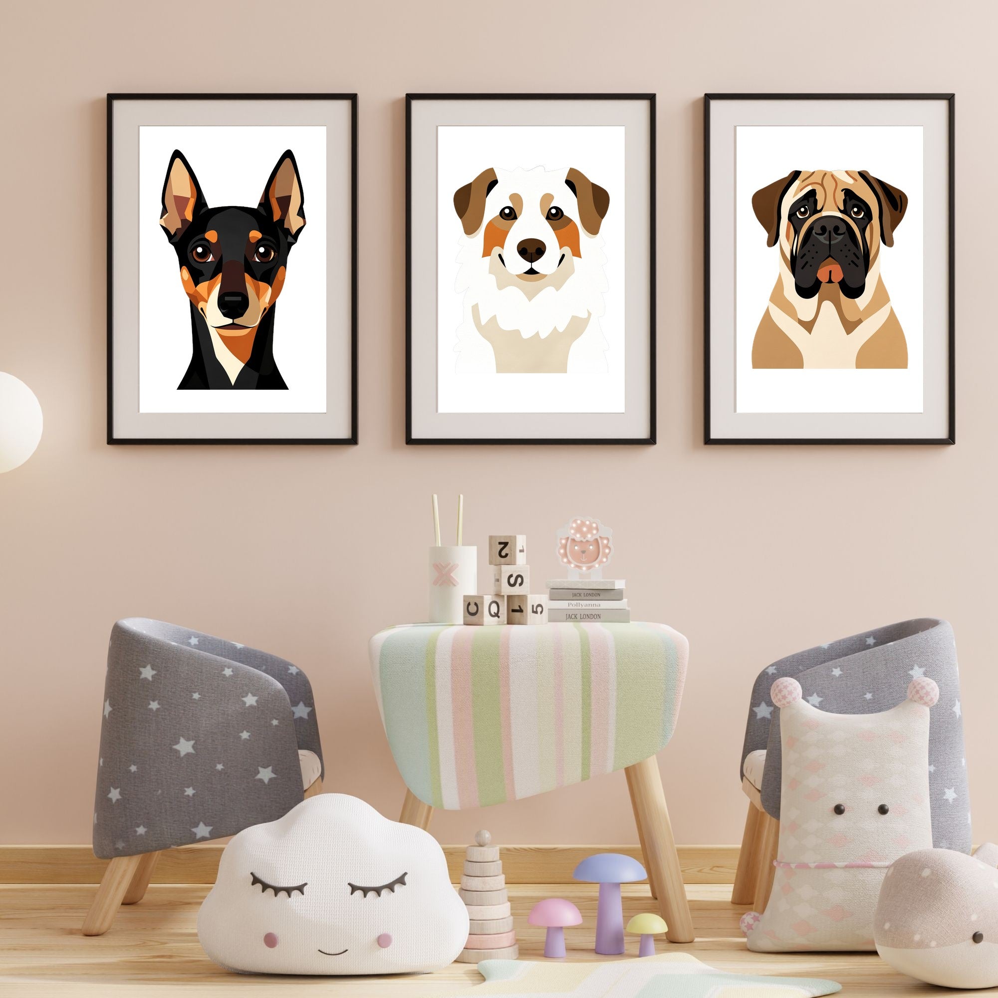 Bold Block Art Print - Framed Nursery Mockup