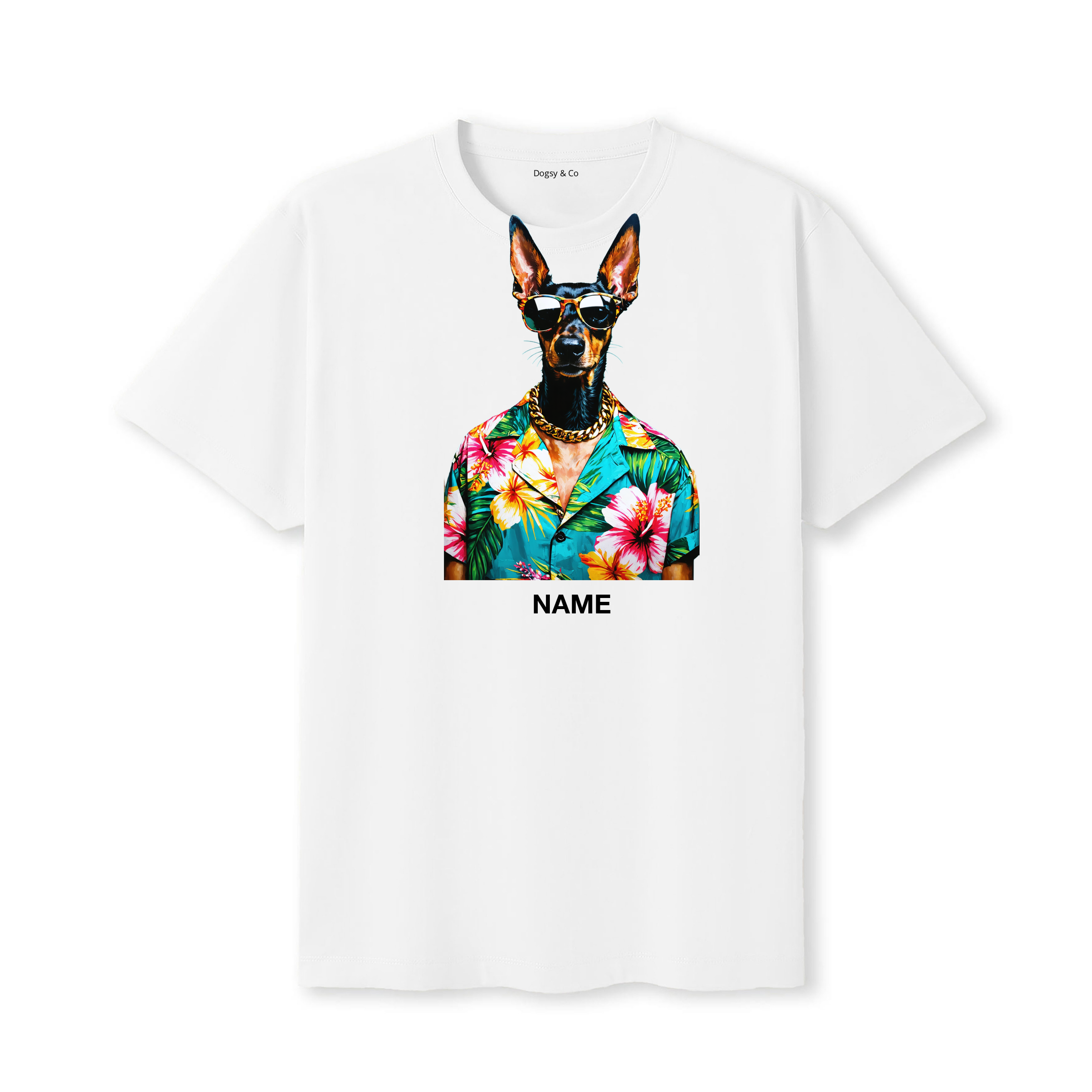 Manchester Terrier Hawaii Dog Custom T-Shirt - White