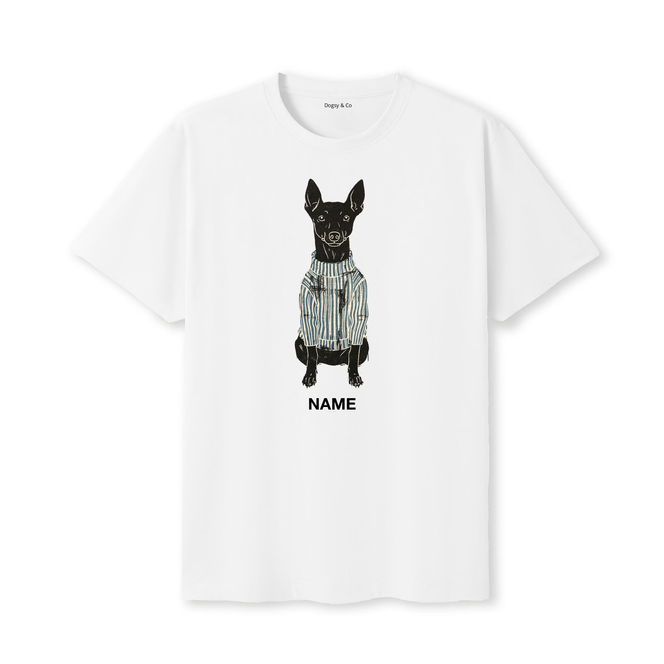 Manchester Terrier Jumper Dog Custom T-Shirt - White