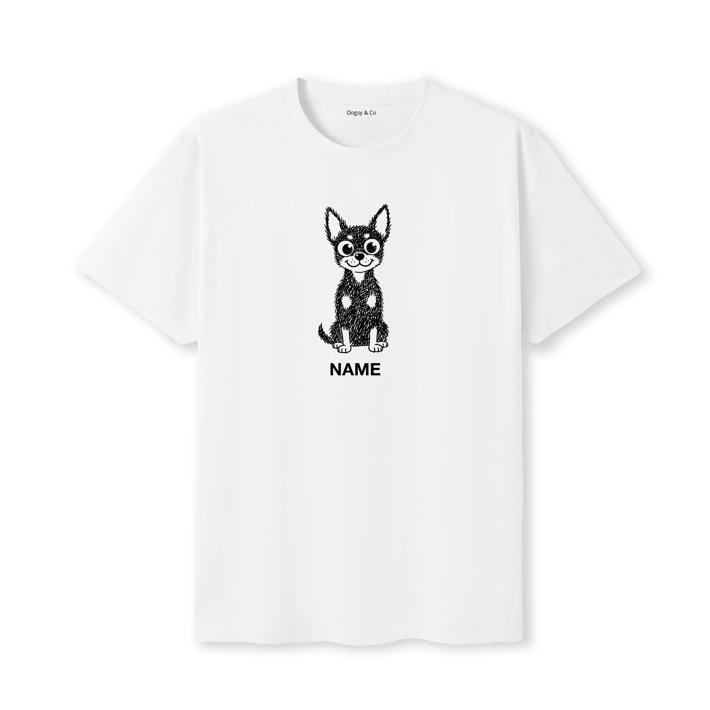 Manchester Terrier Scraggy Dog Custom T-Shirt - White