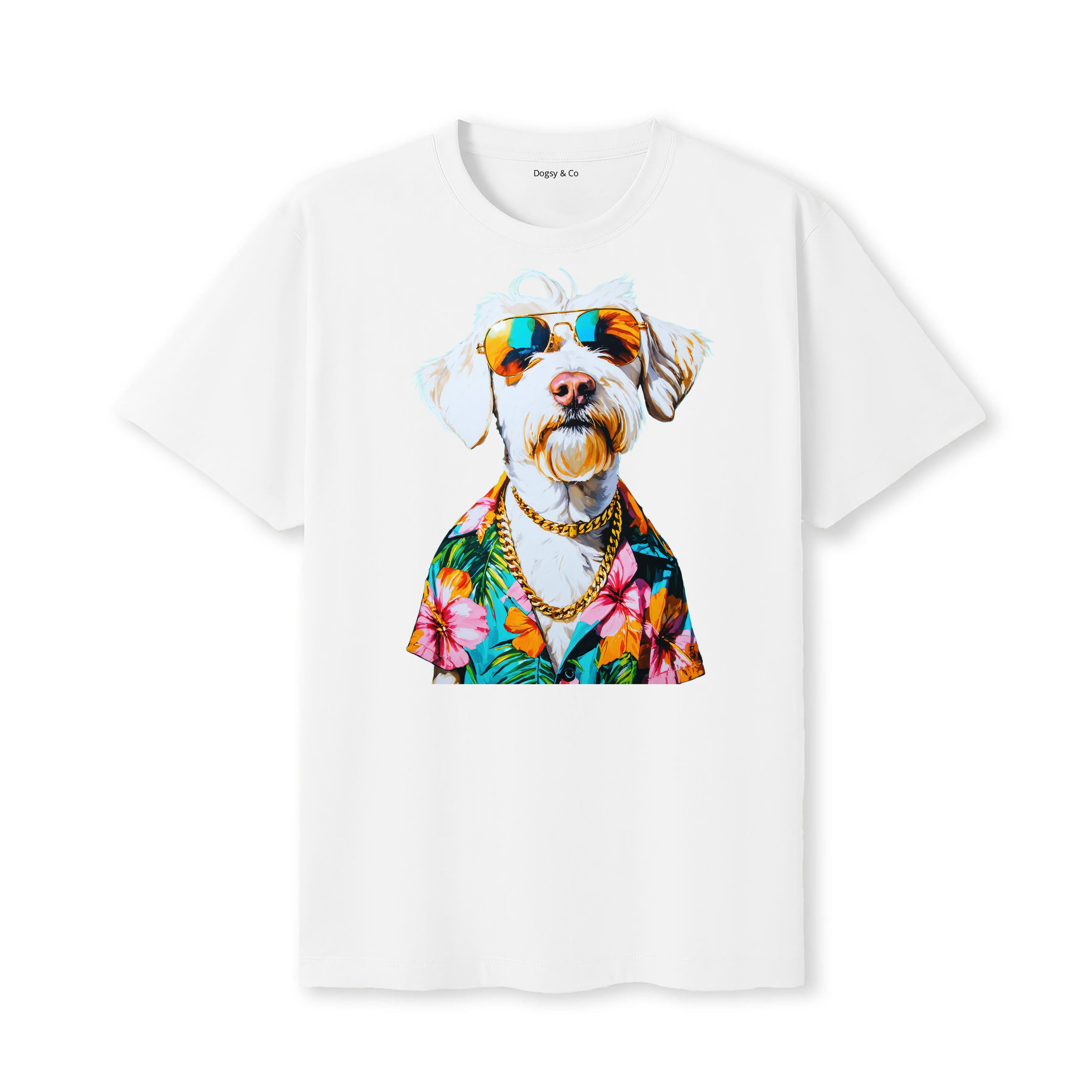 Maremma Sheepdog Hawaii Dog T-Shirt - White