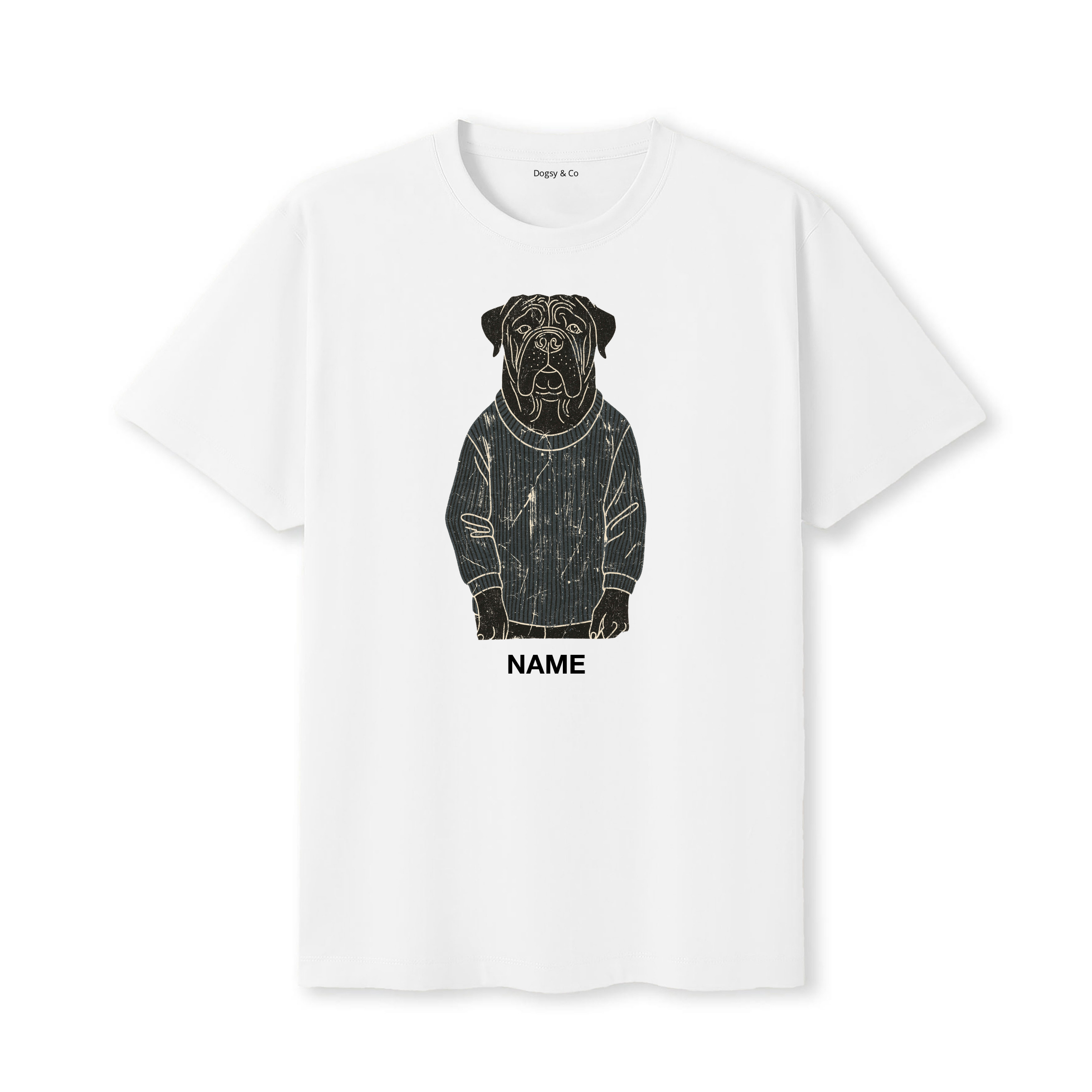 Mastiff Jumper Dog Custom T-Shirt - White