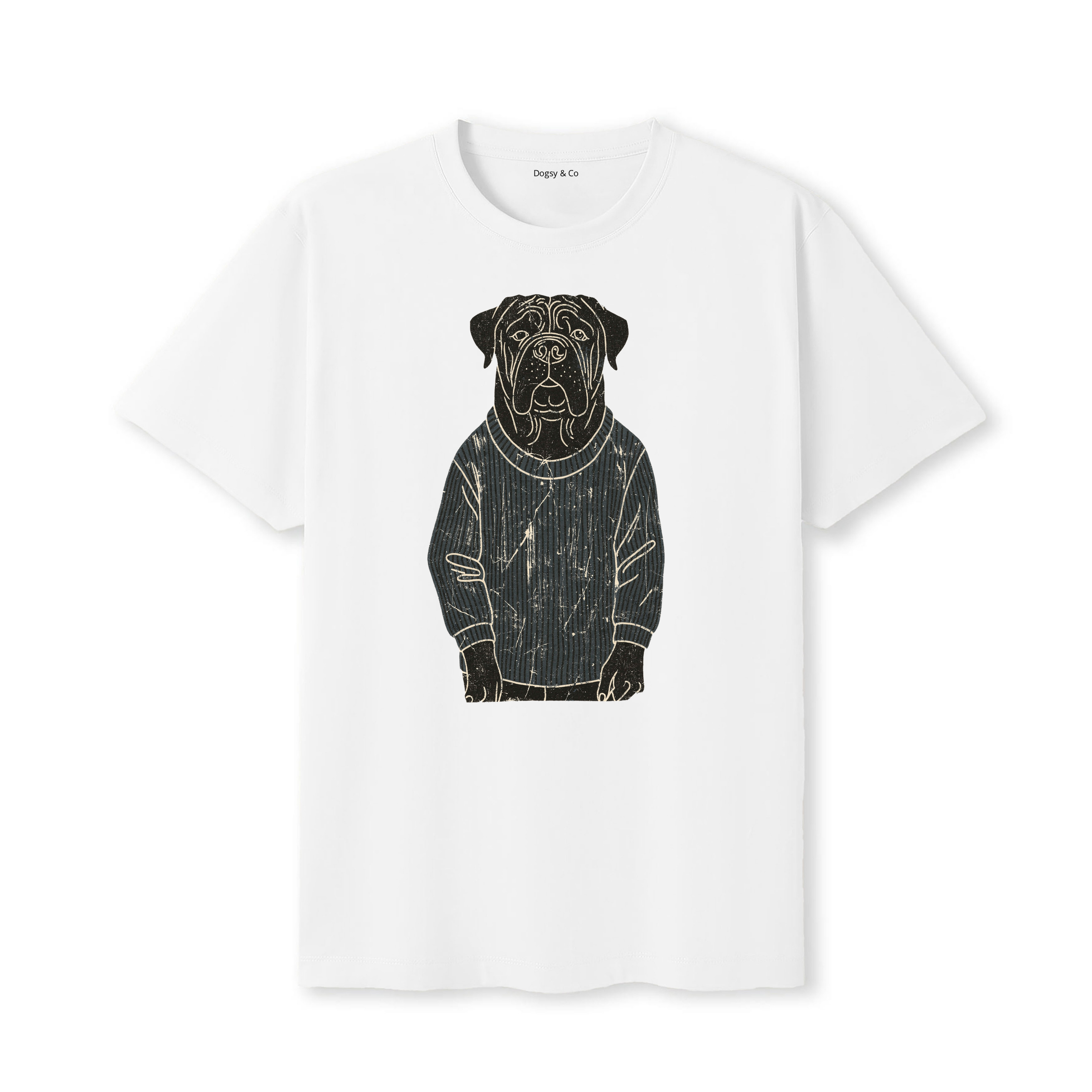 Mastiff Jumper Dog T-Shirt - White