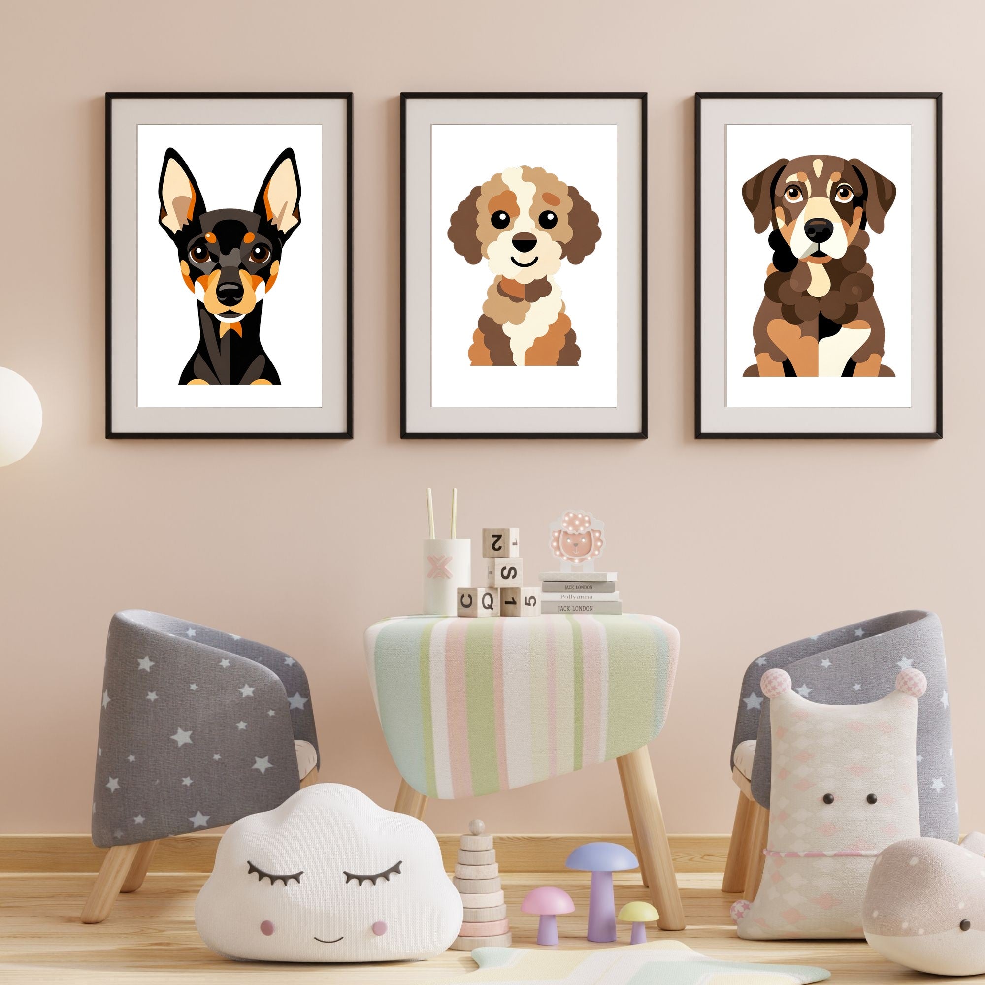 Bold Block Art Print - Framed Nursery Mockup