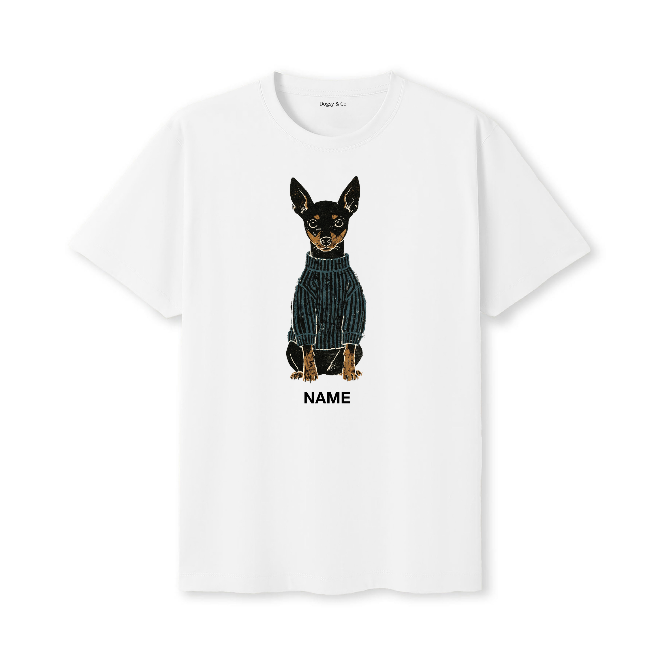 Miniature Pinscher Jumper Dog Custom T-Shirt - White