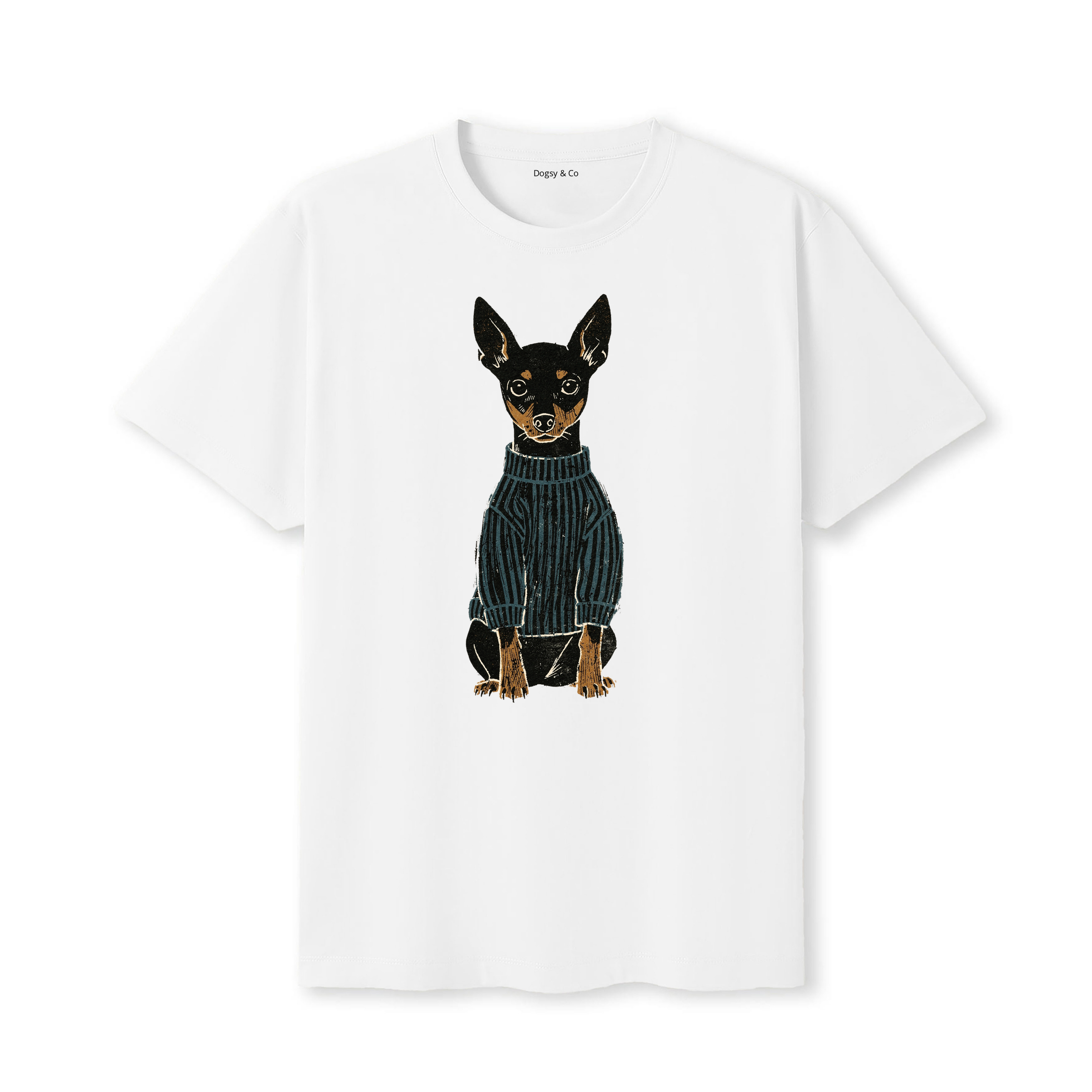 Miniature Pinscher Jumper Dog T-Shirt - White