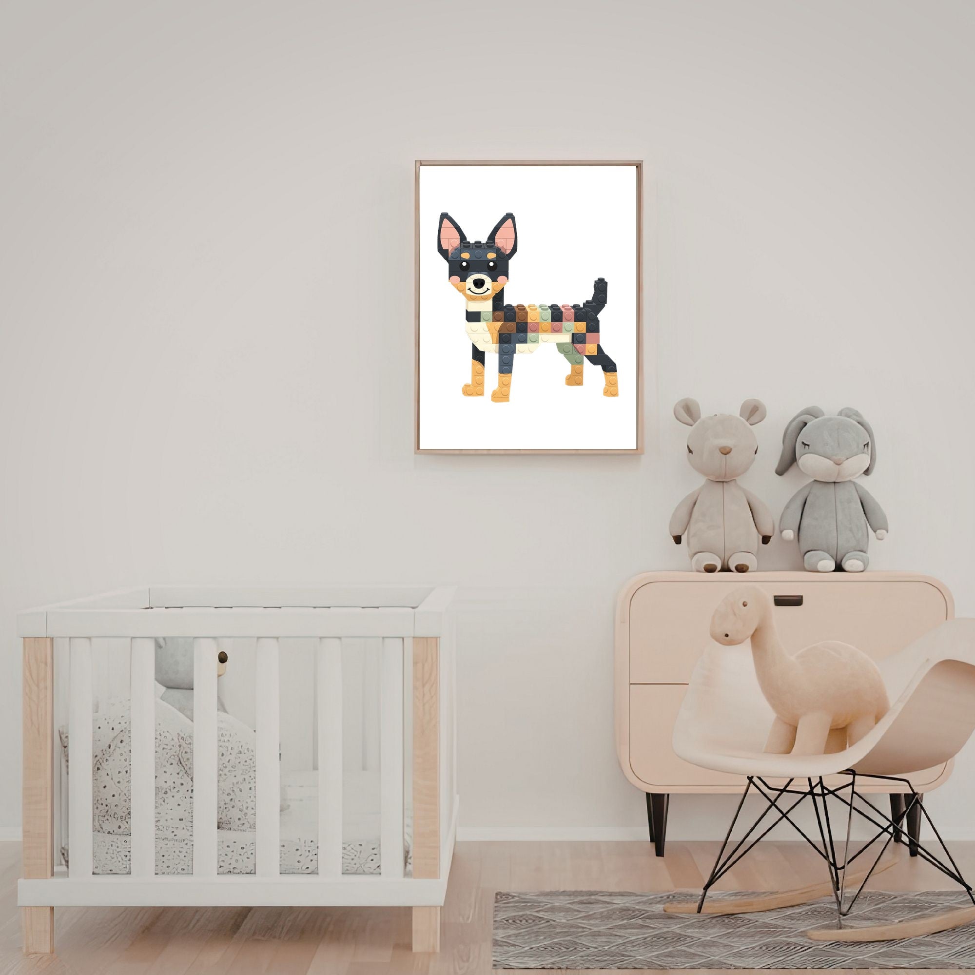 Miniature Pinscher Lego Dog - White