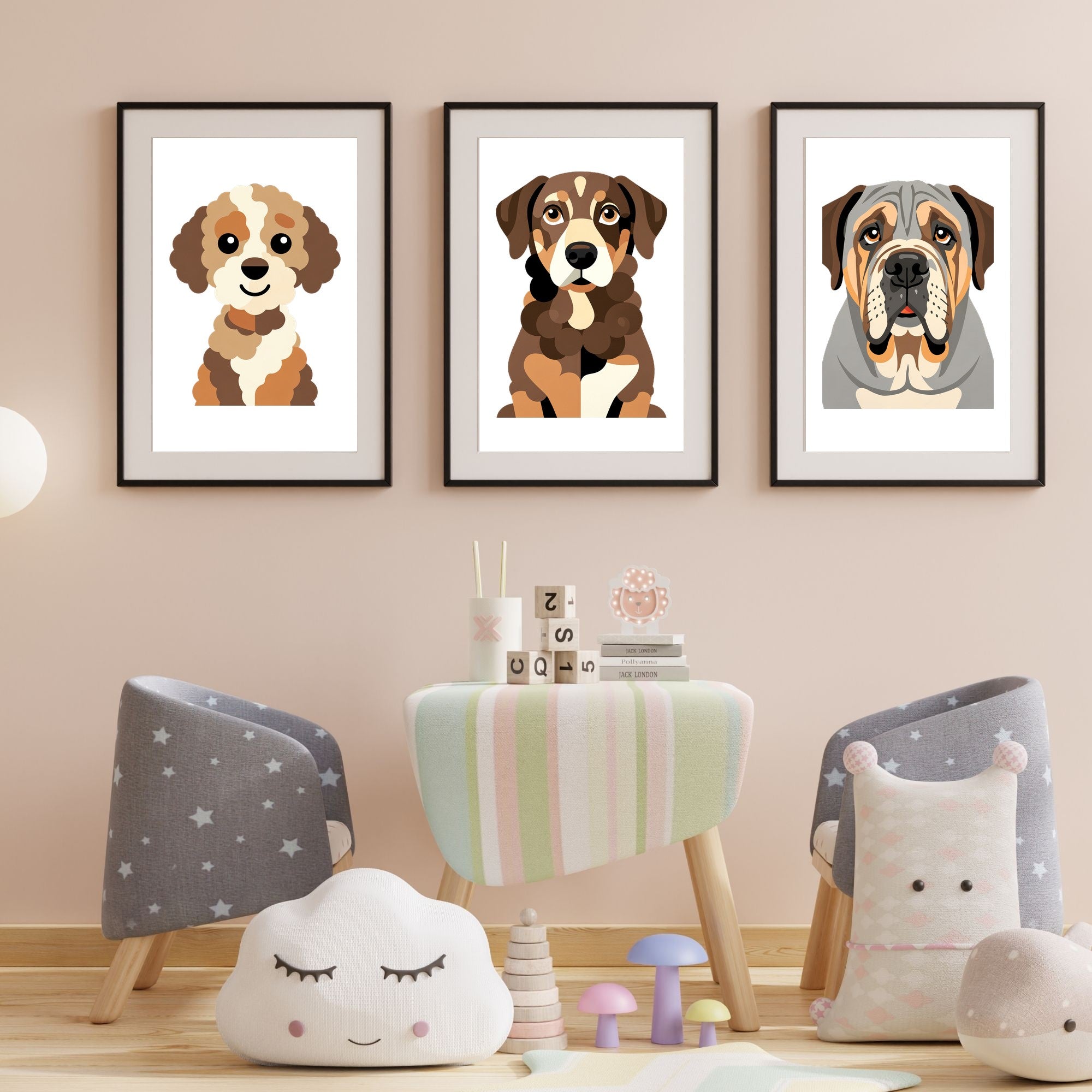 Bold Block Art Print - Framed Nursery Mockup