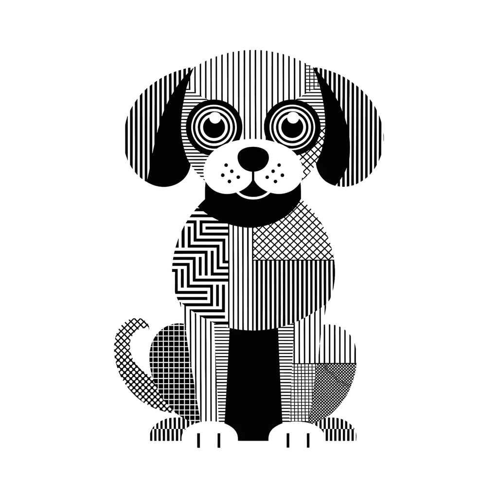Moodle Geometric Line Art - White