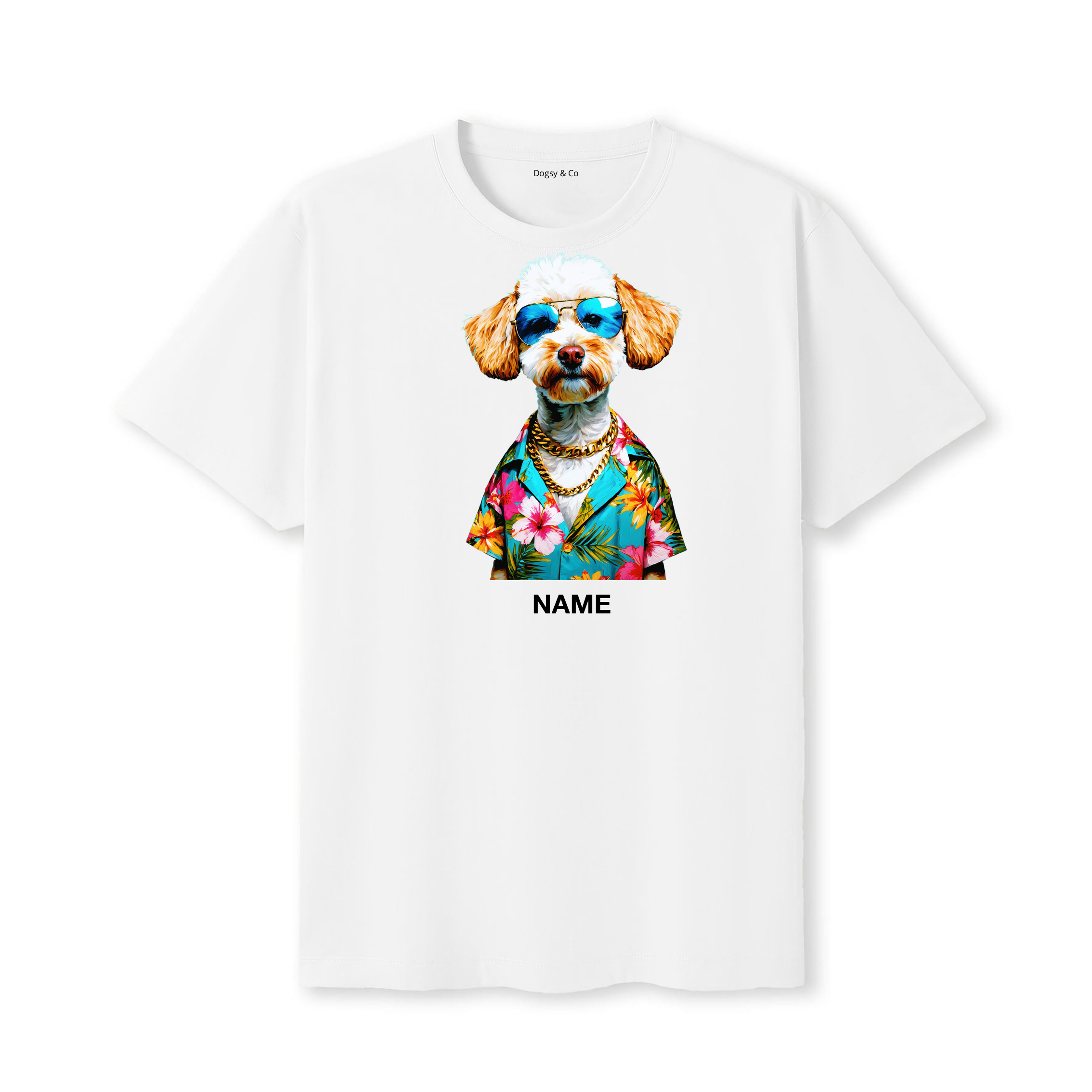 Moodle Hawaii Dog Custom T-Shirt - White