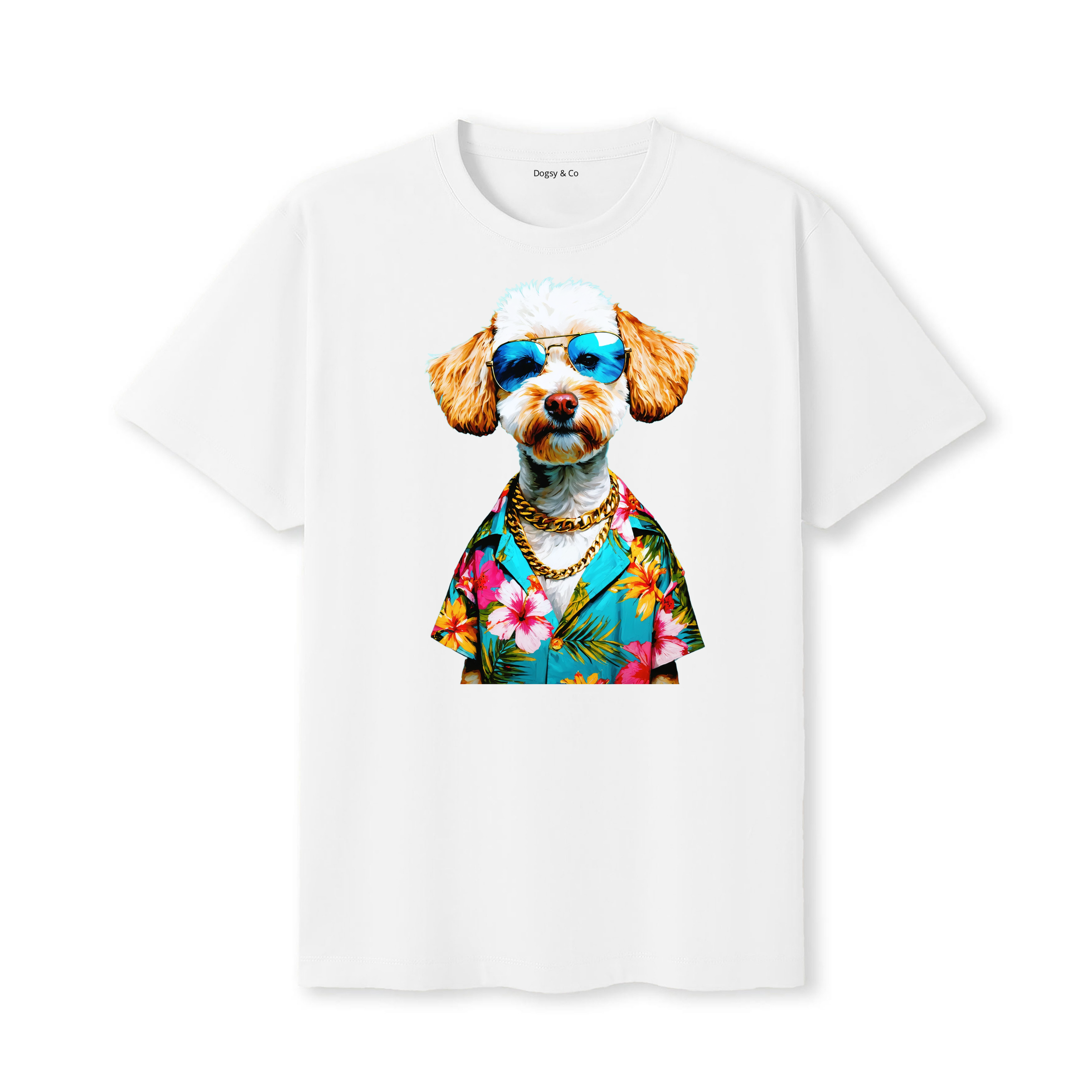 Moodle Hawaii Dog T-Shirt - White