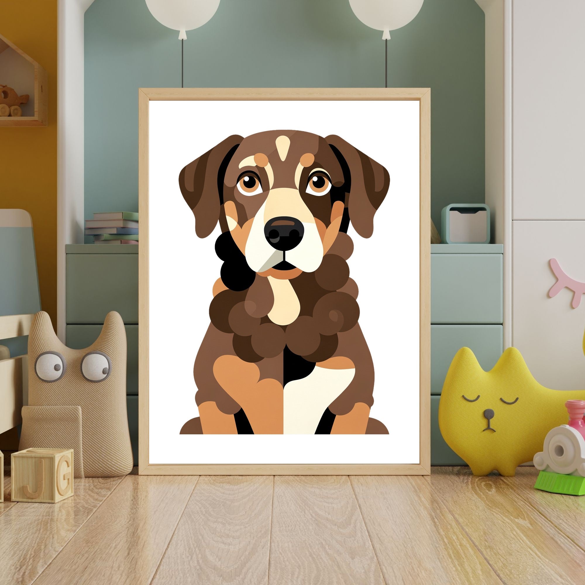 Bold Block Art Print - Framed Nursery Mockup