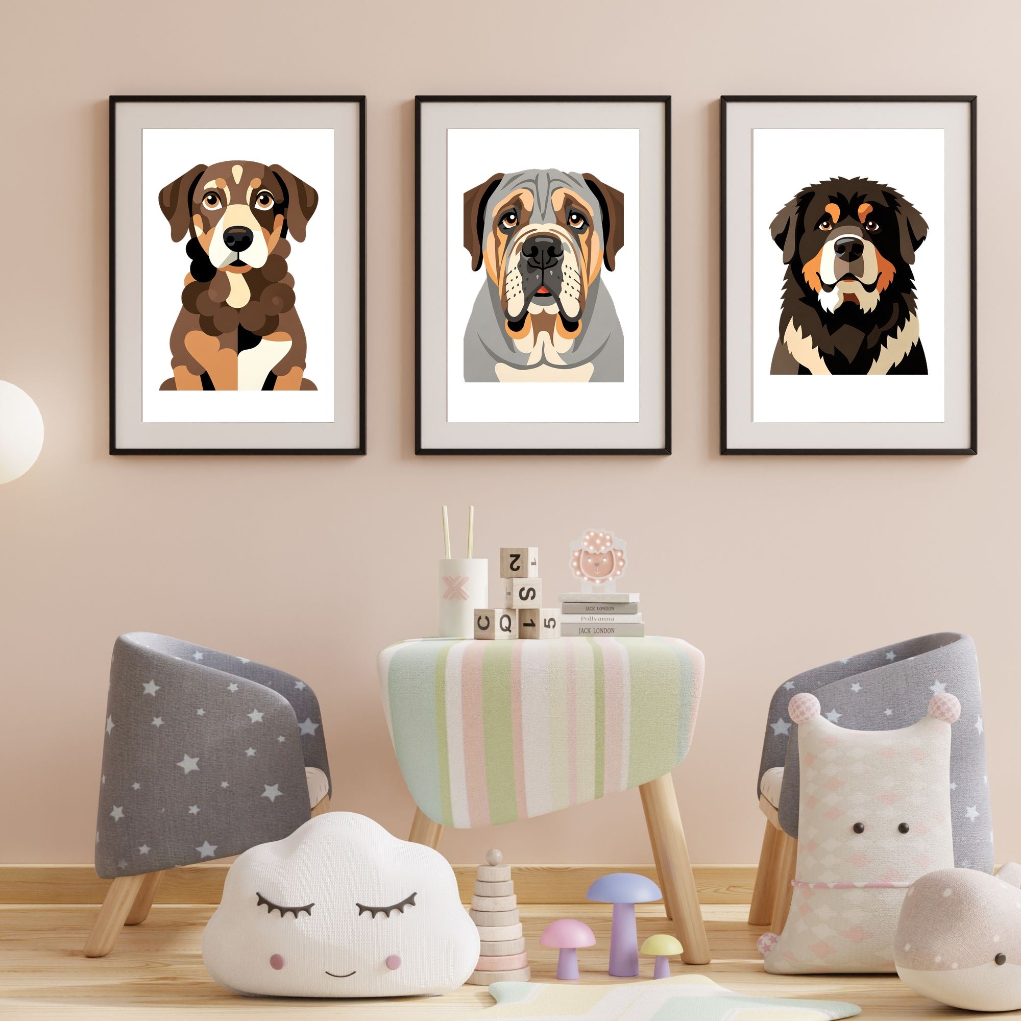 Bold Block Art Print - Framed Nursery Mockup