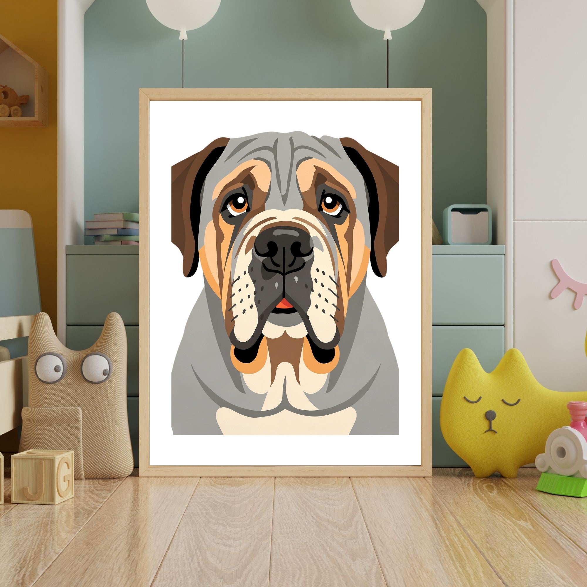 Bold Block Art Print - Framed Nursery Mockup