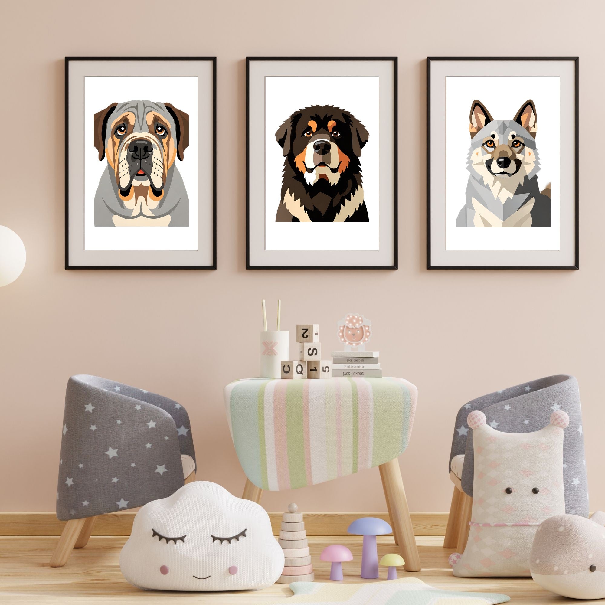 Bold Block Art Print - Framed Nursery Mockup