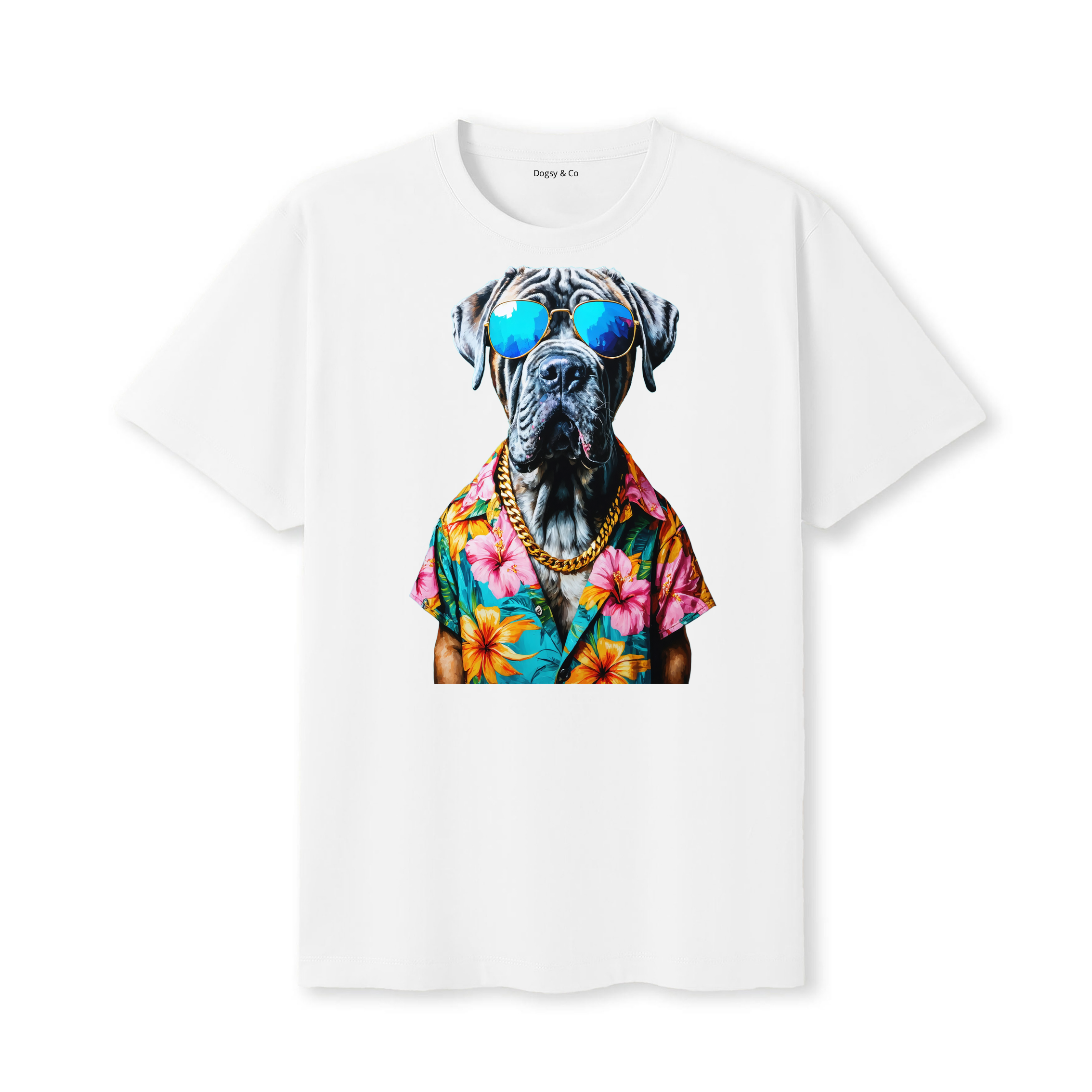 Neapolitan Mastiff Hawaii Dog T-Shirt - White