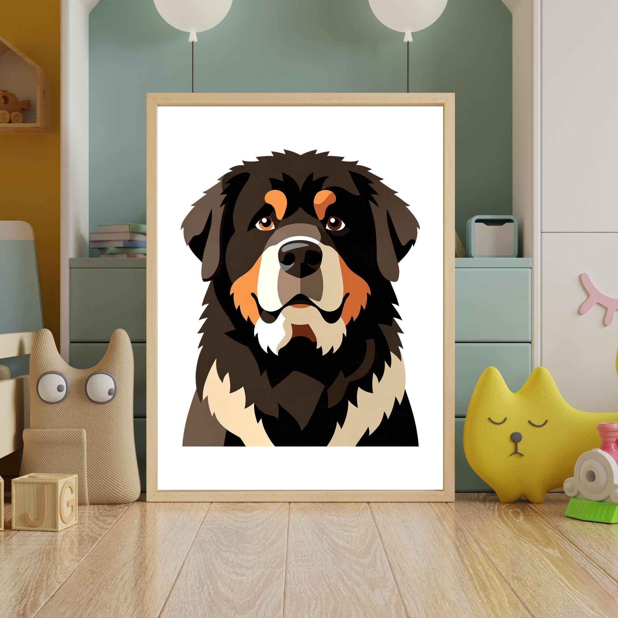 Bold Block Art Print - Framed Nursery Mockup