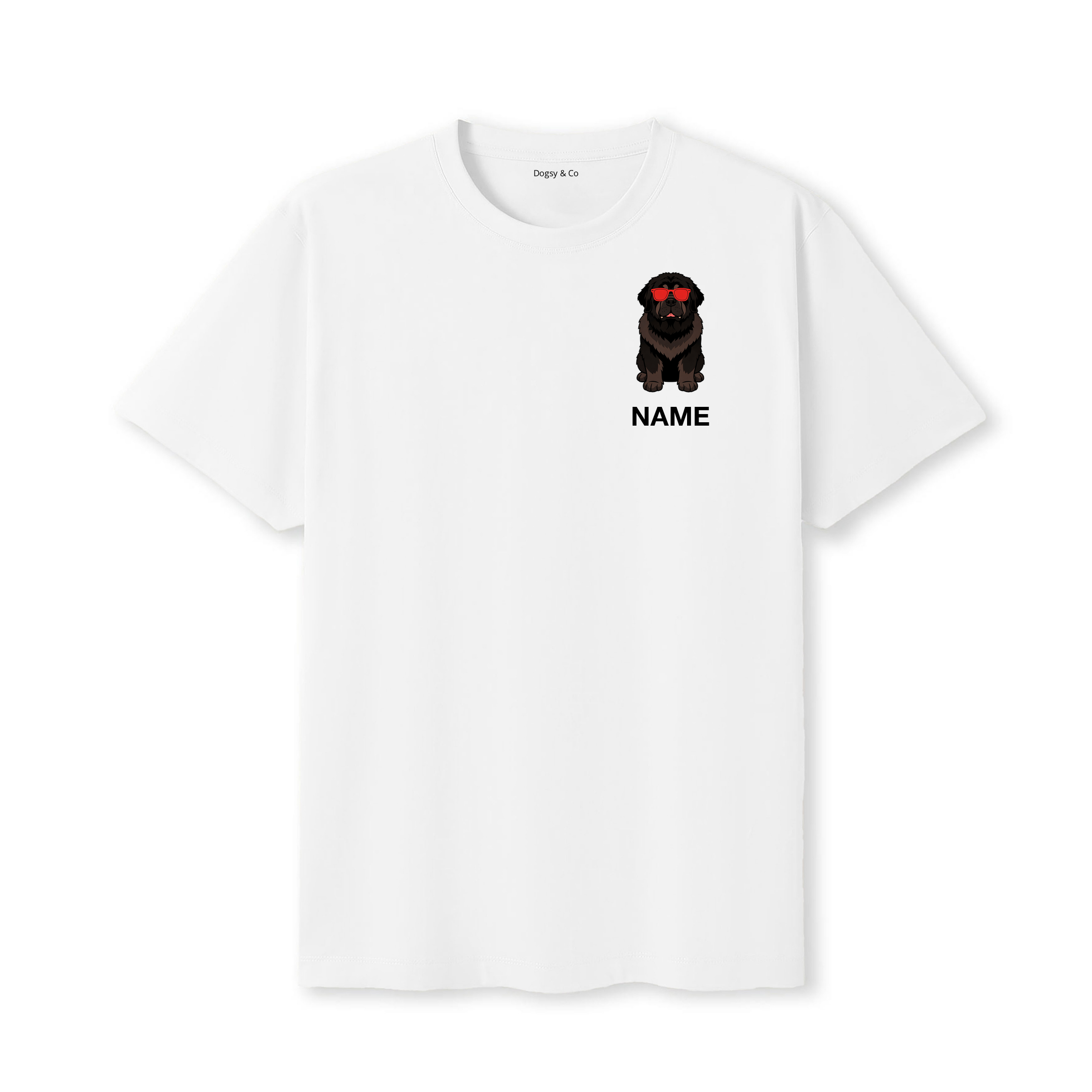 Newfoundland Cool Dog Custom T-Shirt - White