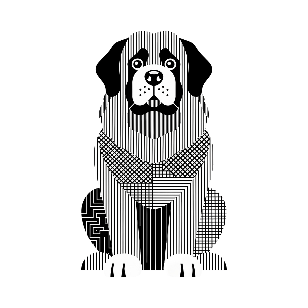 Newfoundland Geometric Line Art - White